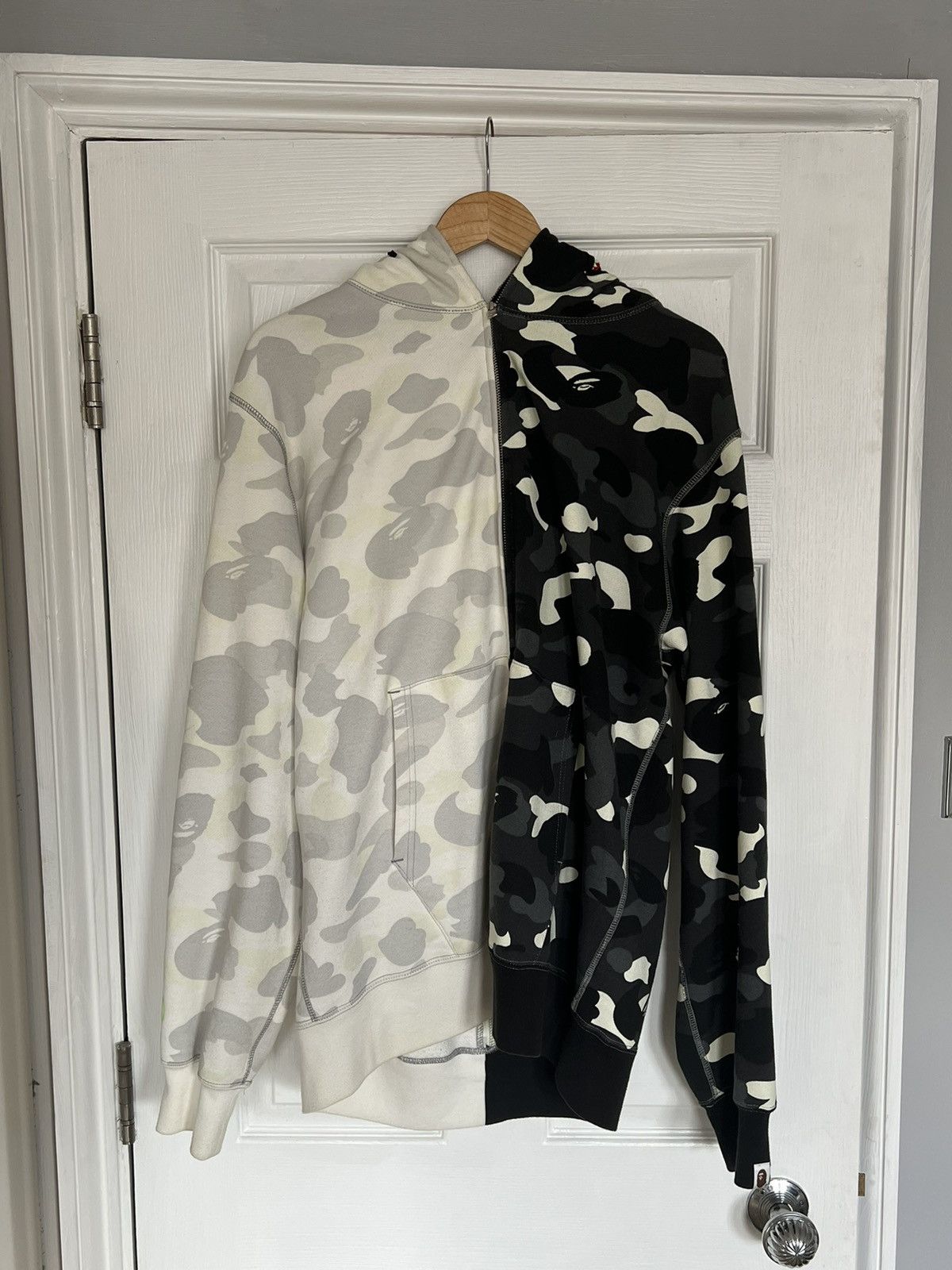Bape City Camo Shark Half Full Zip Hoodie Grailed