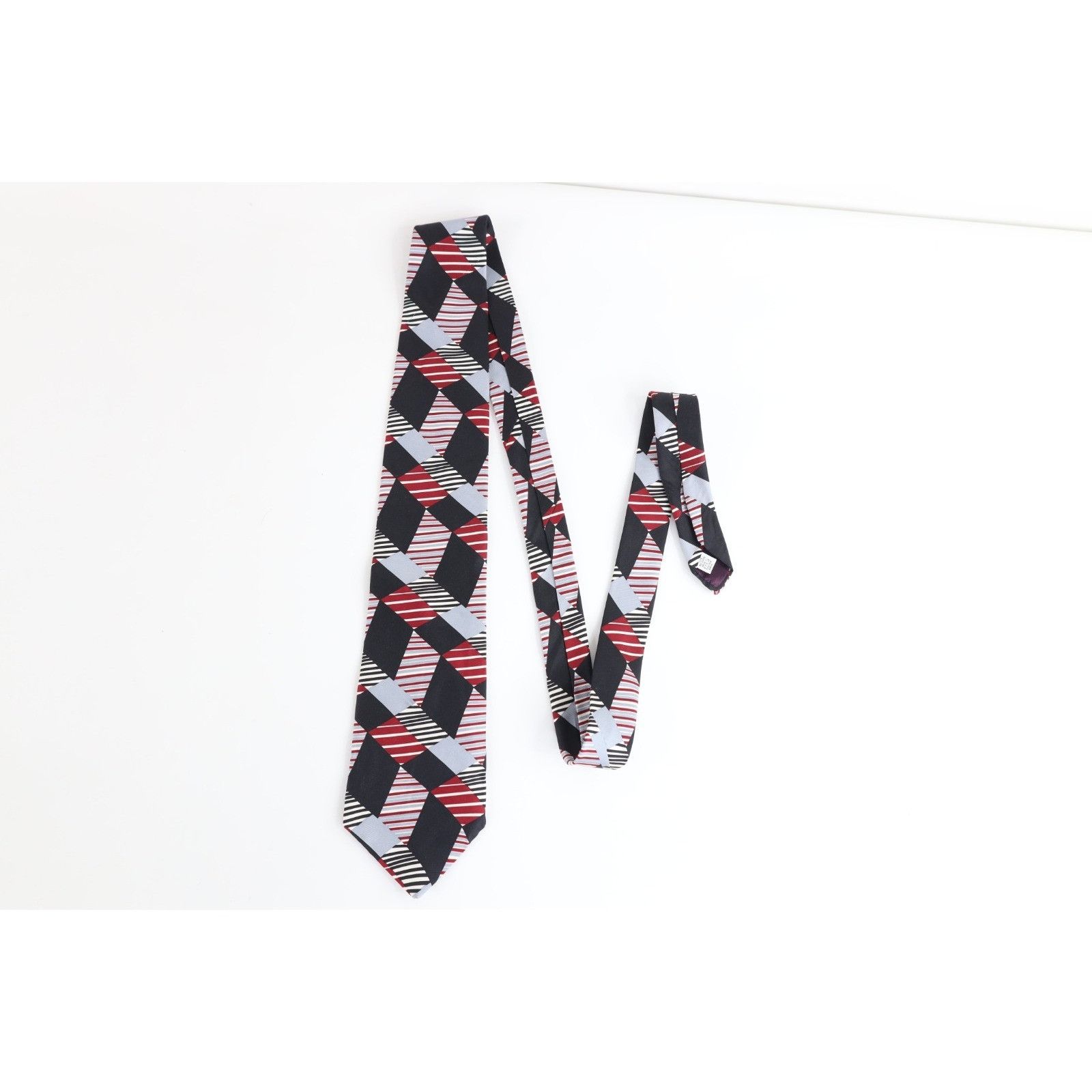 Vintage Vintage 90s Streetwear Geometric Striped Neck Tie Size ONE SIZE - 2 Thumbnail