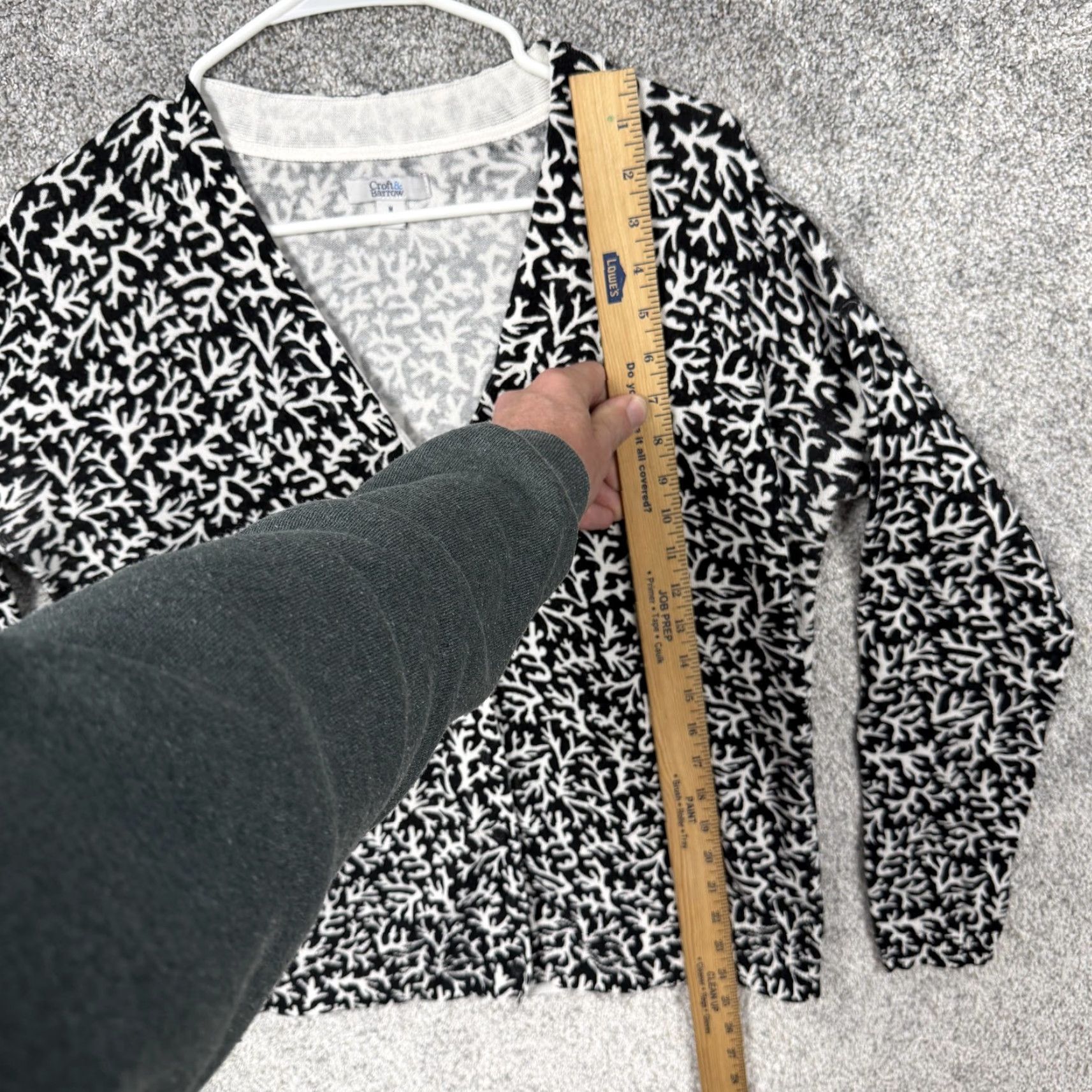 Croft & Barrow Croft & Barrow Cardigan Sweater M Black White Layering Artsy Preppy Office Chic Size M / US 6-8 / IT 42-44 - 2 Thumbnail