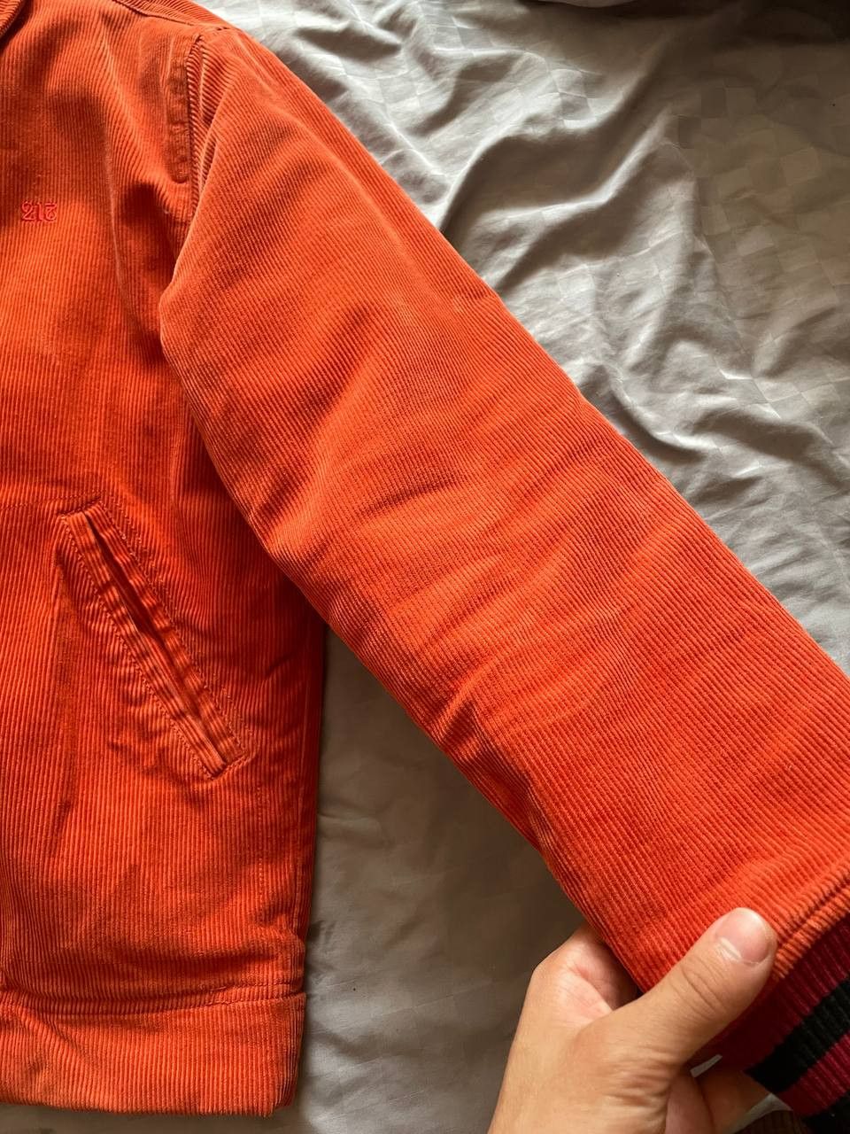 Other Vintage Velvet Bomber Jacket Baggy Retro Orange Size US S / EU 44-46 / 1 - 6 Thumbnail