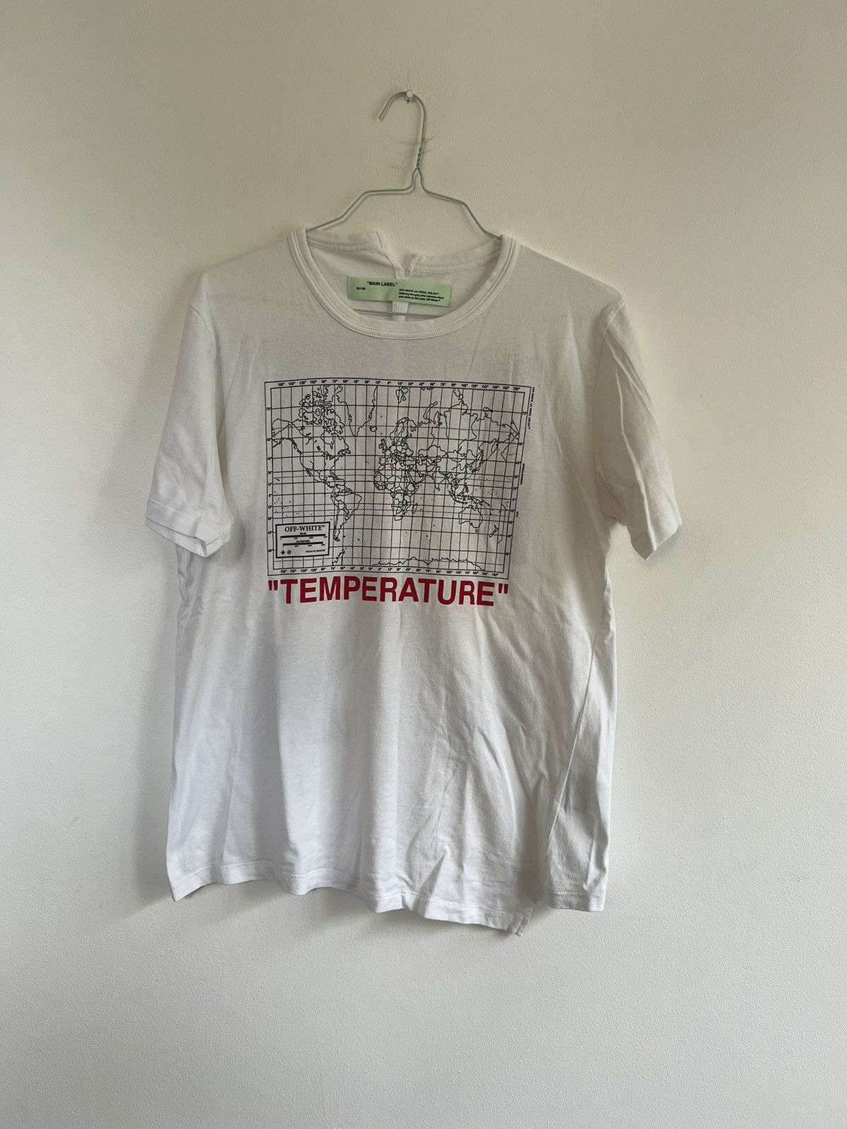 Off white shirt temperature hotsell