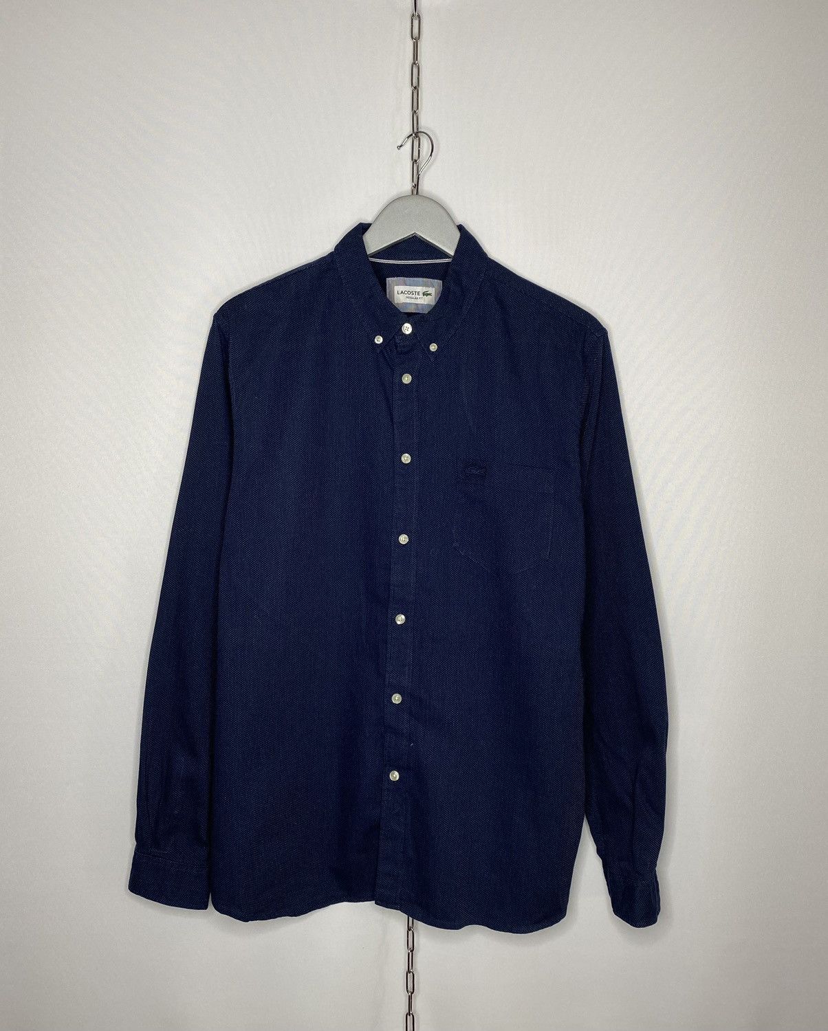 Other Lacoste France Navy Blue Shirt Long Sleeve Button Up Size US L / EU 52-54 / 3 - 1 Thumbnail