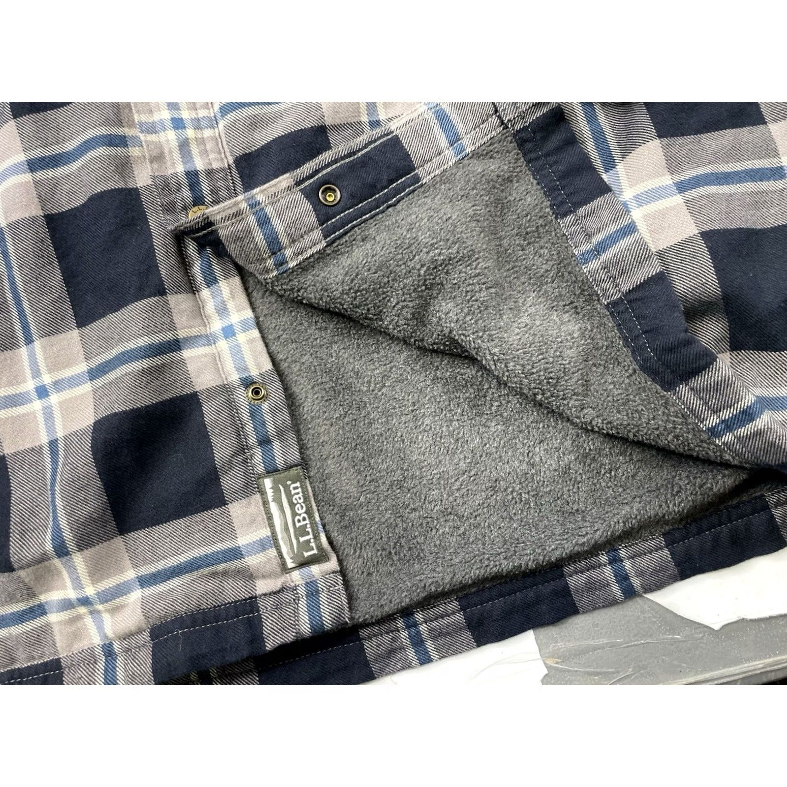 Vintage LL Bean Jacket Mens 2XLT Plaid Flannel Fleece Lined Cotton Snap Shacket Size US XXL / EU 58 / 5 - 2 Thumbnail