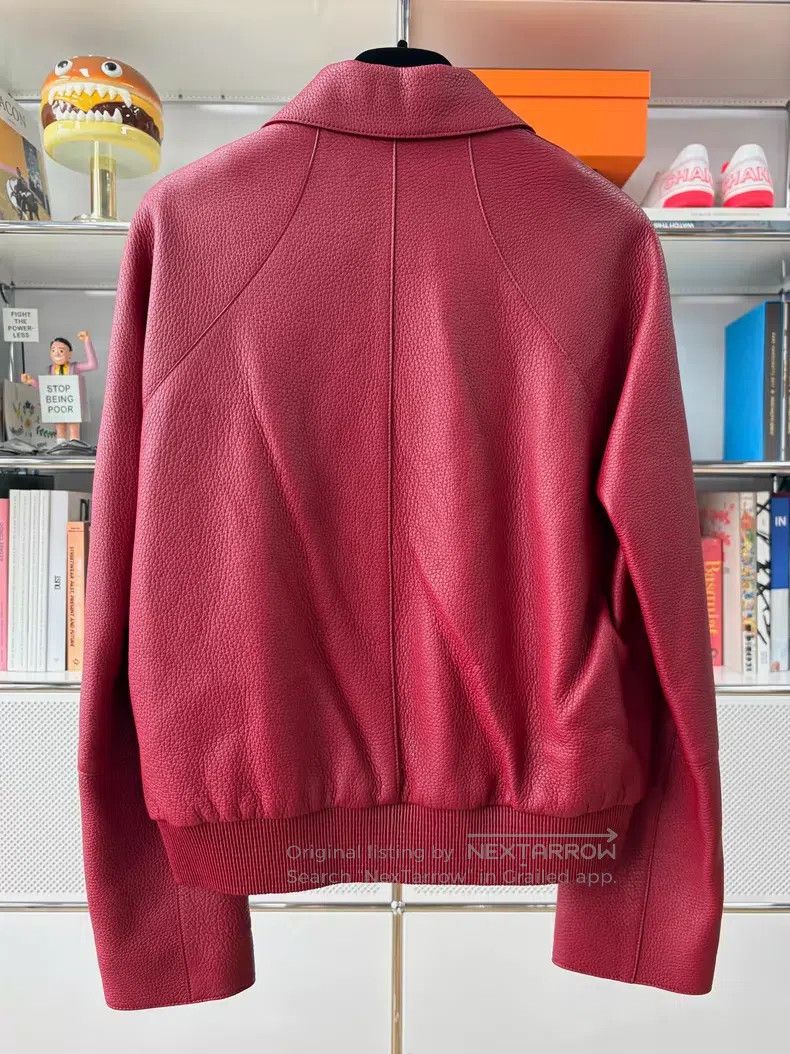 Hermes Hermes Holiday Red Soft Lamb Leather Jacket with Zipper Size XS / US 0-2 / IT 36-38 - 4 Thumbnail