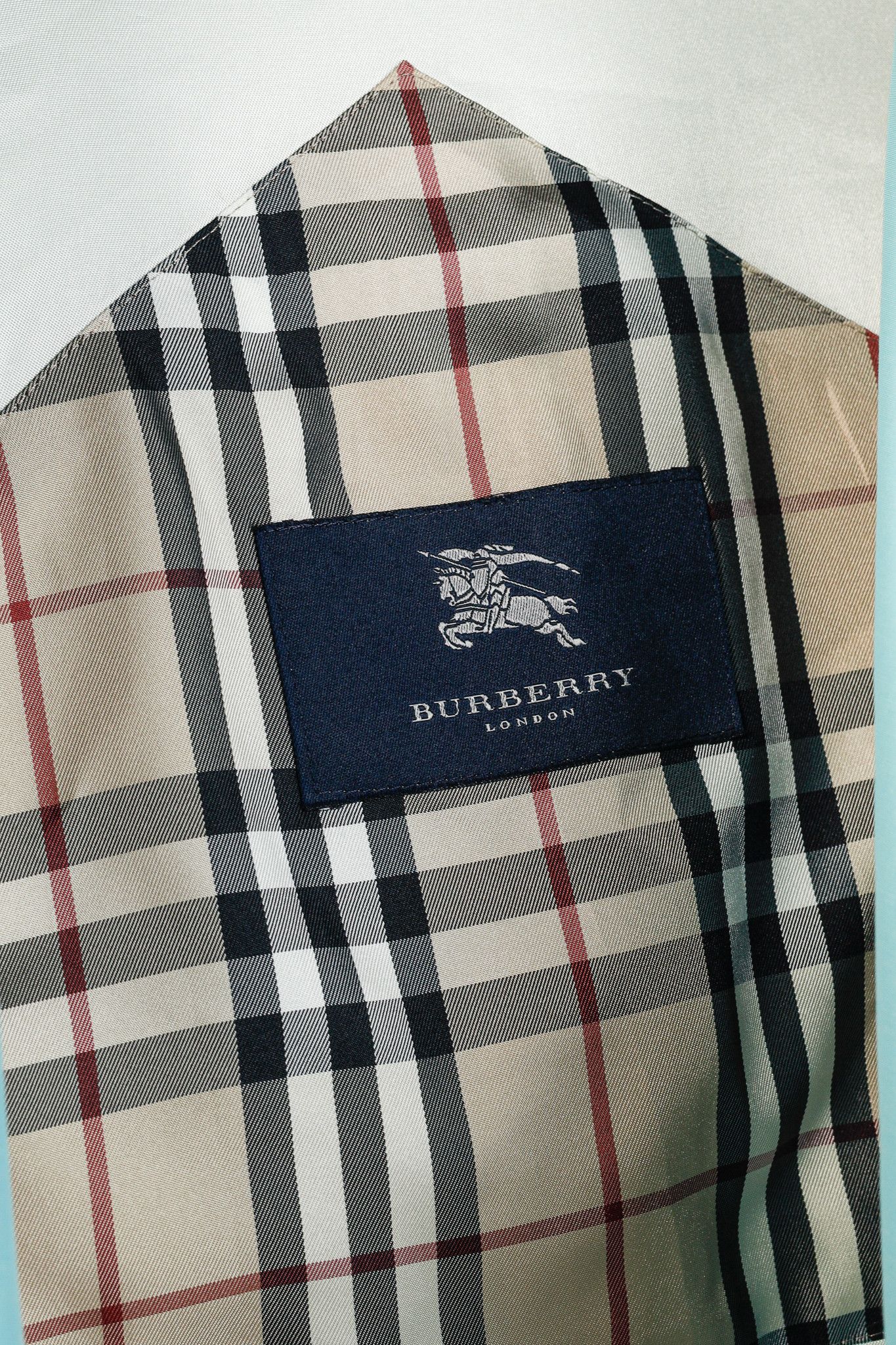 Burberry Burberry Turquoise Sateen Check-Undercollar Trench Coat Size M / US 6-8 / IT 42-44 - 12 Thumbnail