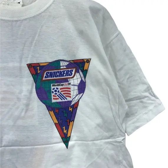 Vintage Vtg 1994 Snickers WORLD CUP USA Fifa Tee Shirt Soccer Size US S / EU 44-46 / 1 - 5 Thumbnail