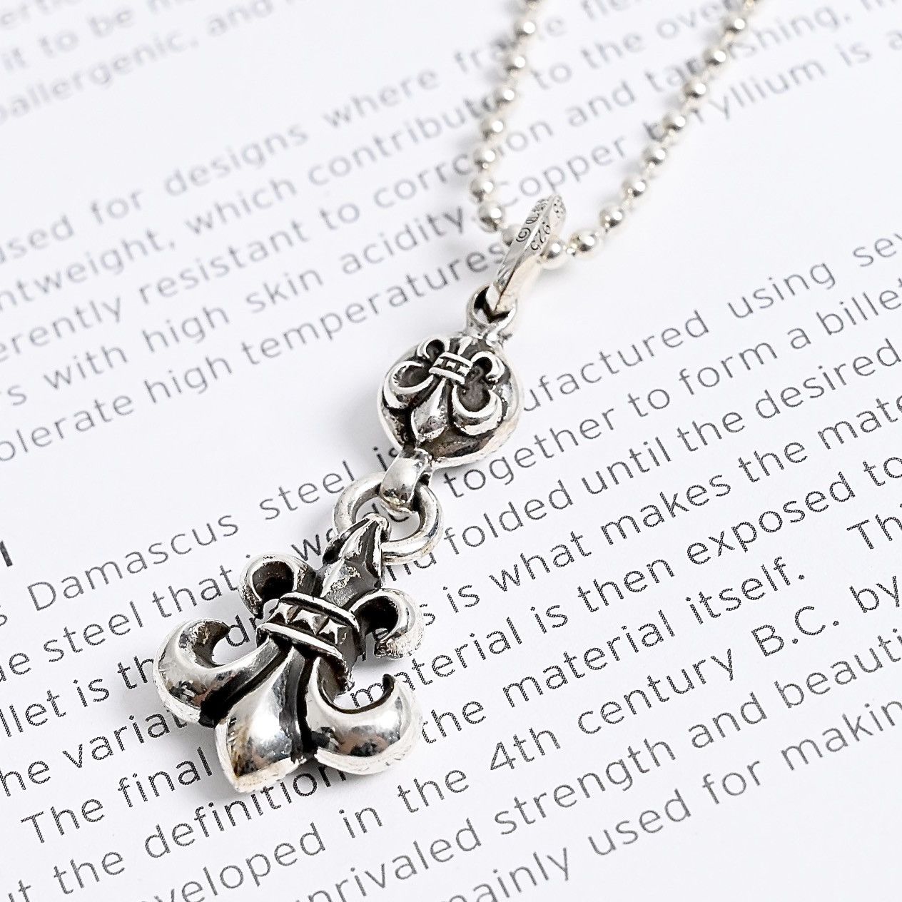 Chrome Hearts CHROME HEARTS ONE BALL BS FLEUR SILVER NECKLACE