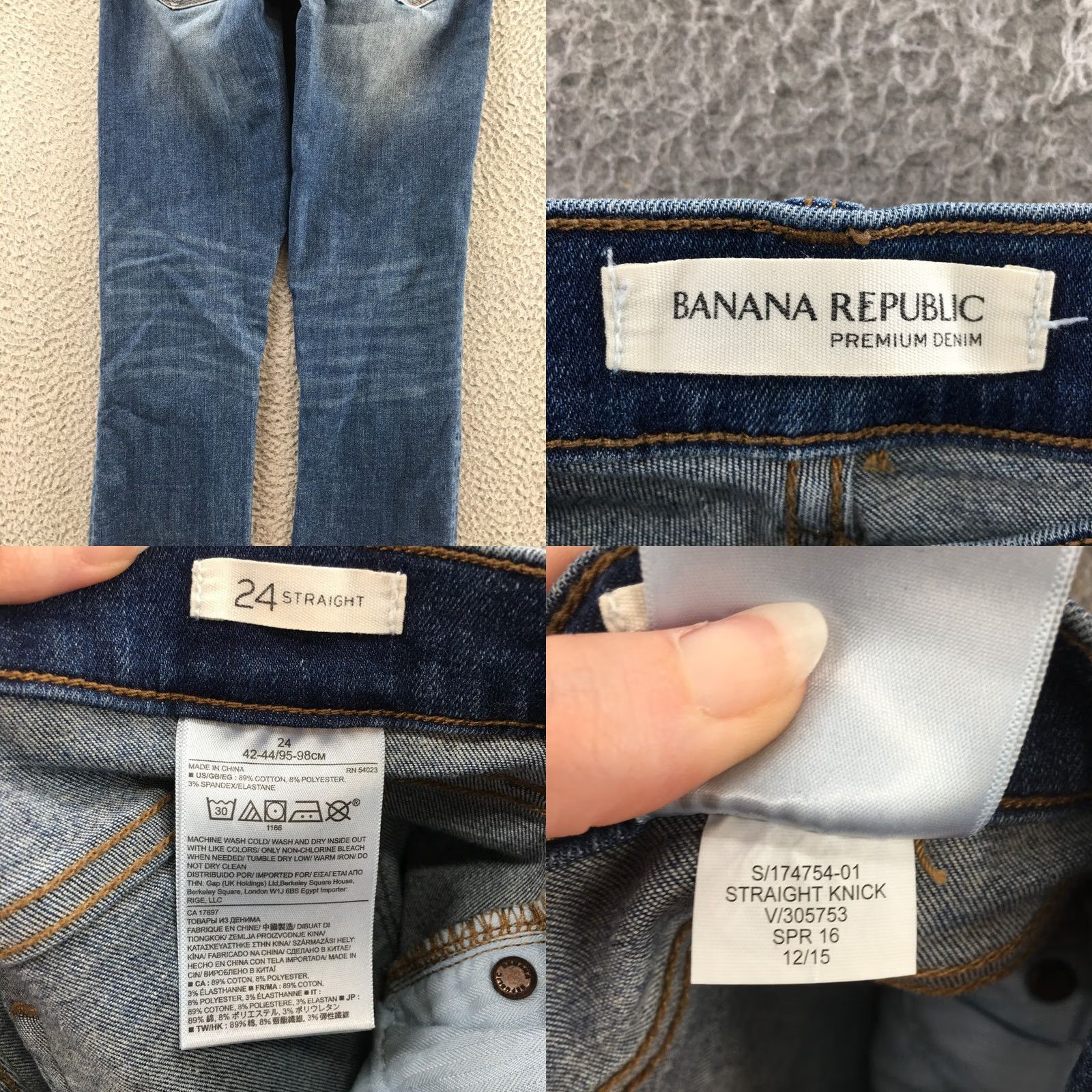 Banana Republic Banana Republic Jeans Womens 24 Straight Denim Blue Distressed 5-Pocket Regular Rise Low Inseam 30.5 inches XXs? Size 42" / US 20 - 10 Thumbnail