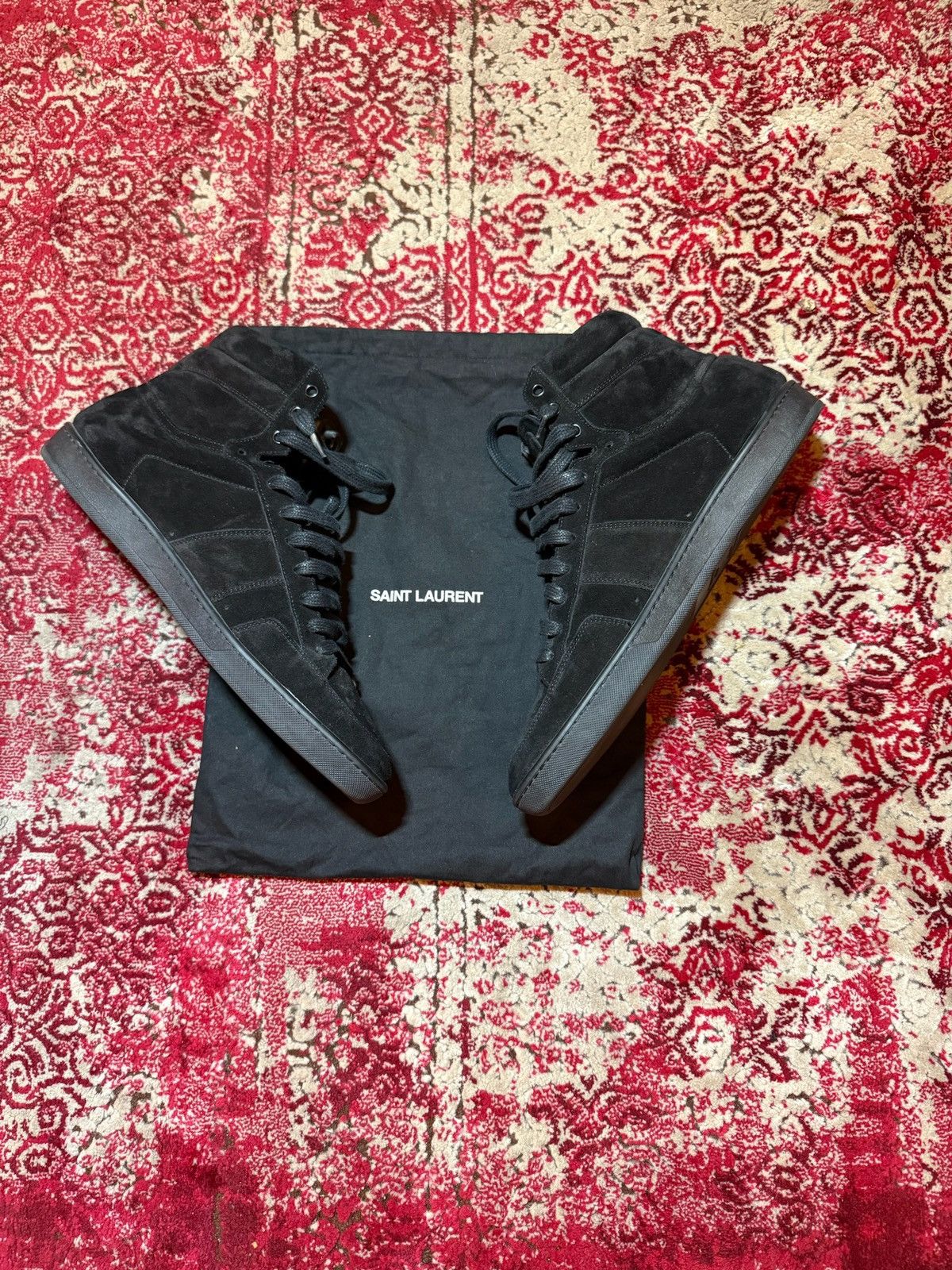 Yves Saint Laurent Saint Laurent mens high top embroidered logo