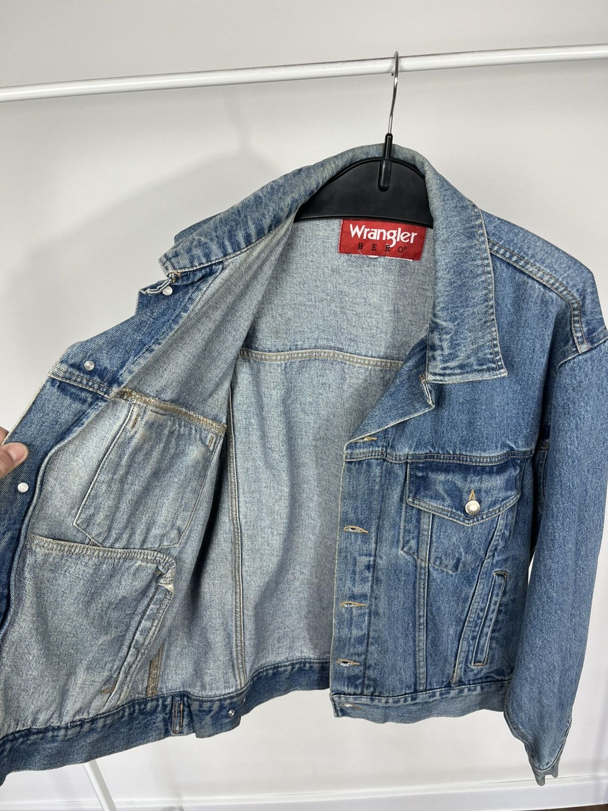 Wrangler Wrangler Hero Vintage Blue Denim Trucker Jacket Size US XL / EU 56 / 4 - 14 Thumbnail