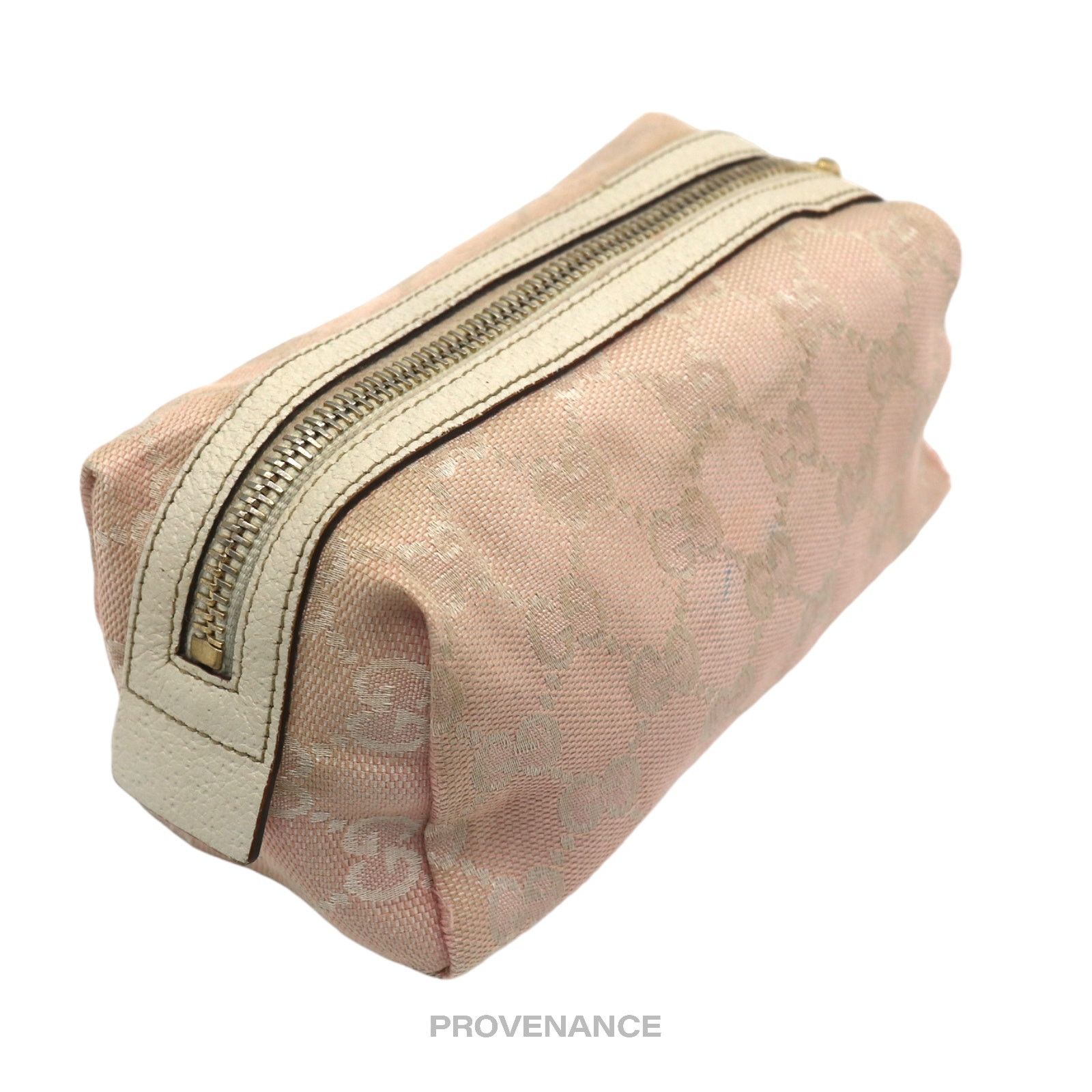 Gucci 🔴 Gucci Cosmetic Pouch - Powder Pink GG Canvas Heart Size ONE SIZE - 6 Thumbnail