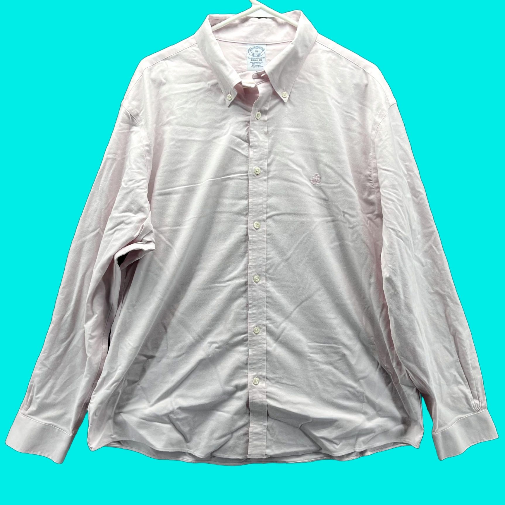 Brooks Brothers Brooks Brothers Shirt Mens XL Pink Non Iron Stretch Button-Down Logo Oxford Shirts Size US XL / EU 56 / 4 - 1 Thumbnail