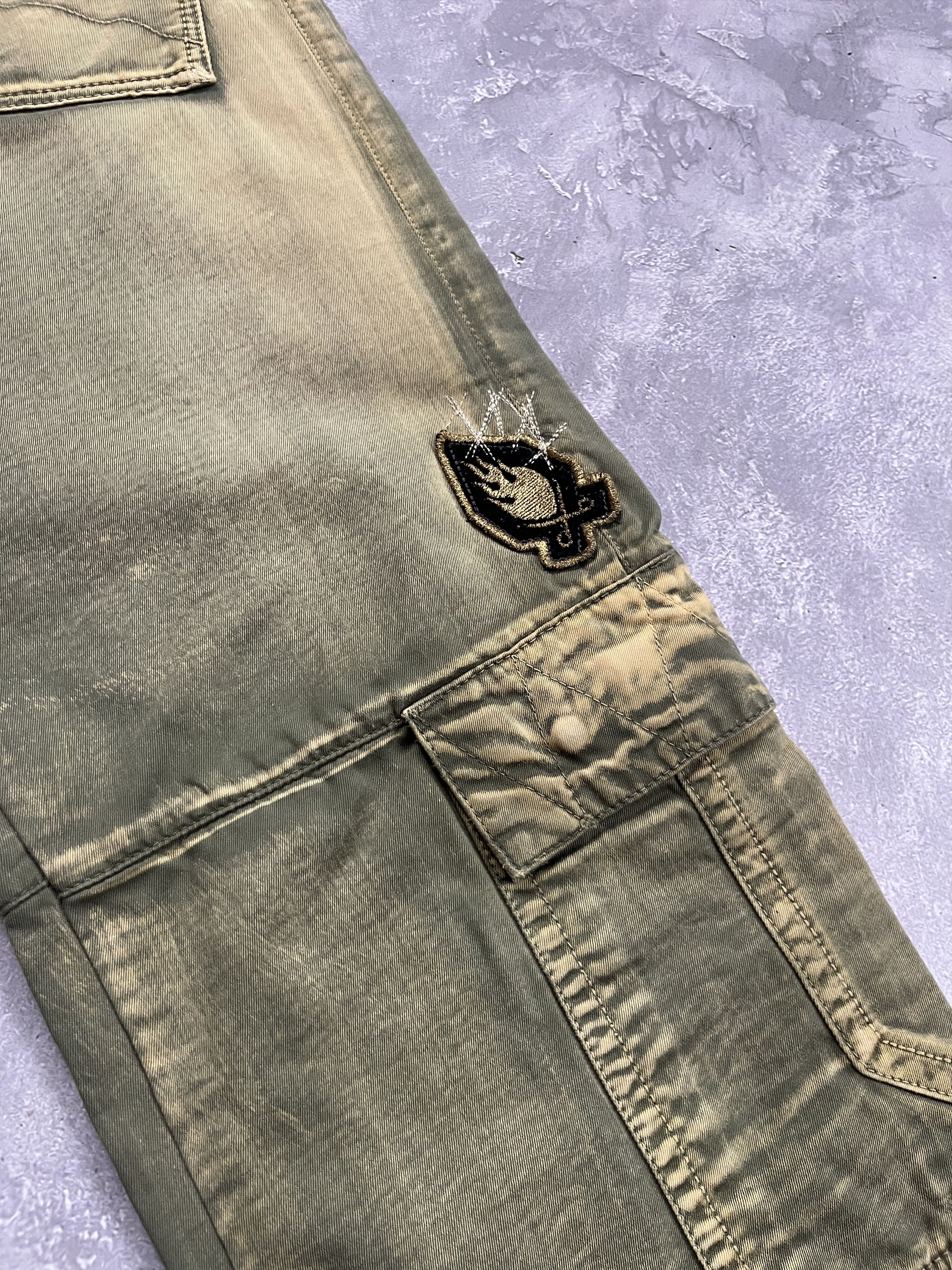 Vintage Surf Couture Cargo Pants Y2K Parachute Tactical Baggy Size 28" / US 6 / IT 42 - 4 Thumbnail