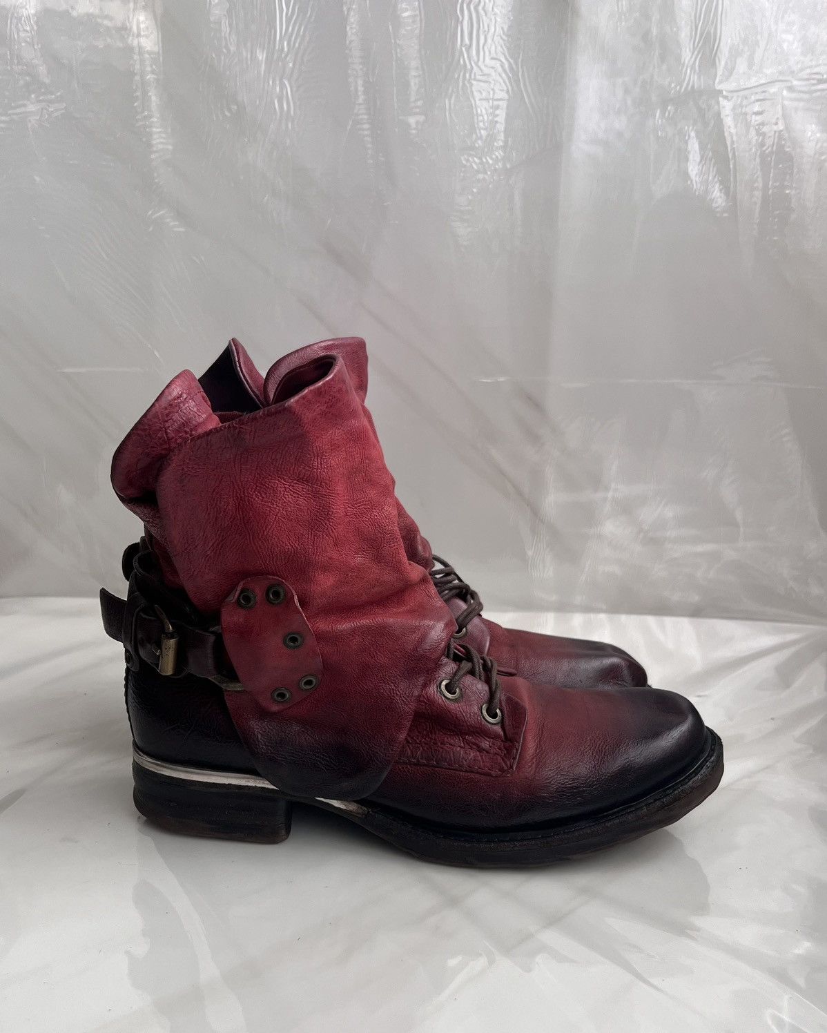 A.S.98 As 98 Airstep Zipper Boho Biker Red distressed boot Size US 8 / IT 38 - 4 Thumbnail