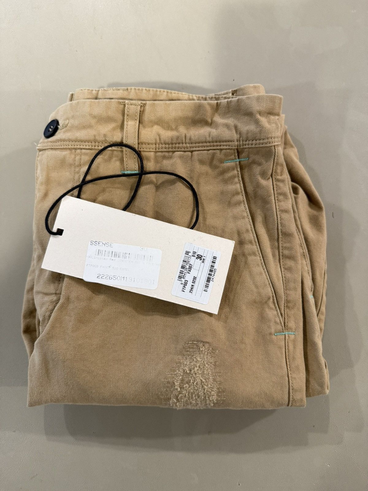 Facetasm × Incotex Beige Distressed Effect Pants Size US 30 / EU 46 - 13 Thumbnail