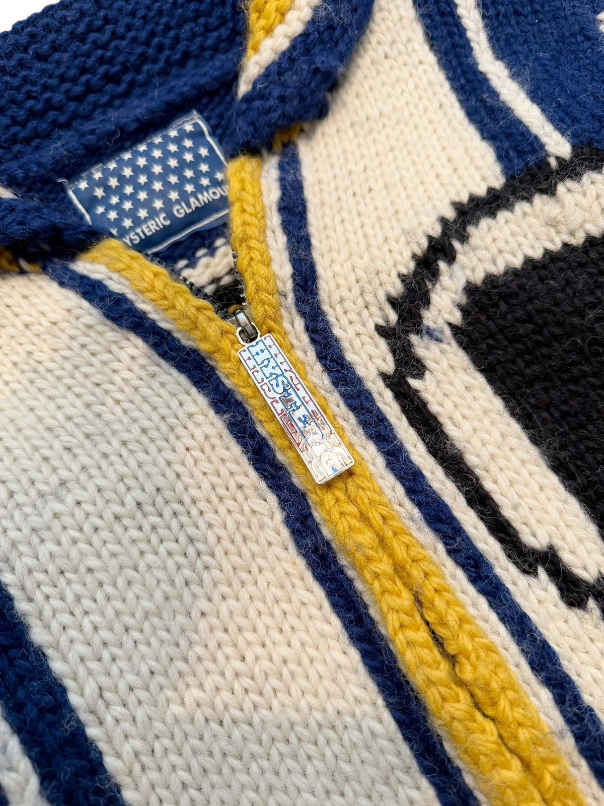 Hysteric Glamour 1990’s Fuck It! Cowichan Zip Cardigan Sweater Size US M / EU 48-50 / 2 - 4 Thumbnail