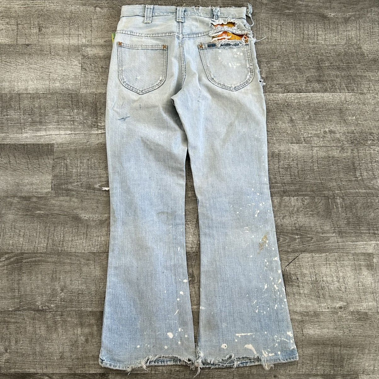 Lee × Vintage 70s Lee Hippie Patchwork Bell Bottoms Size US 28 / EU 44 - 6 Thumbnail