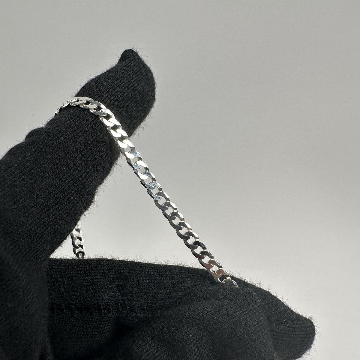 Jewelry Silver Chain Solid Sterling Silver Cuban Link Chain 4mm 20in Size ONE SIZE - 7 Thumbnail