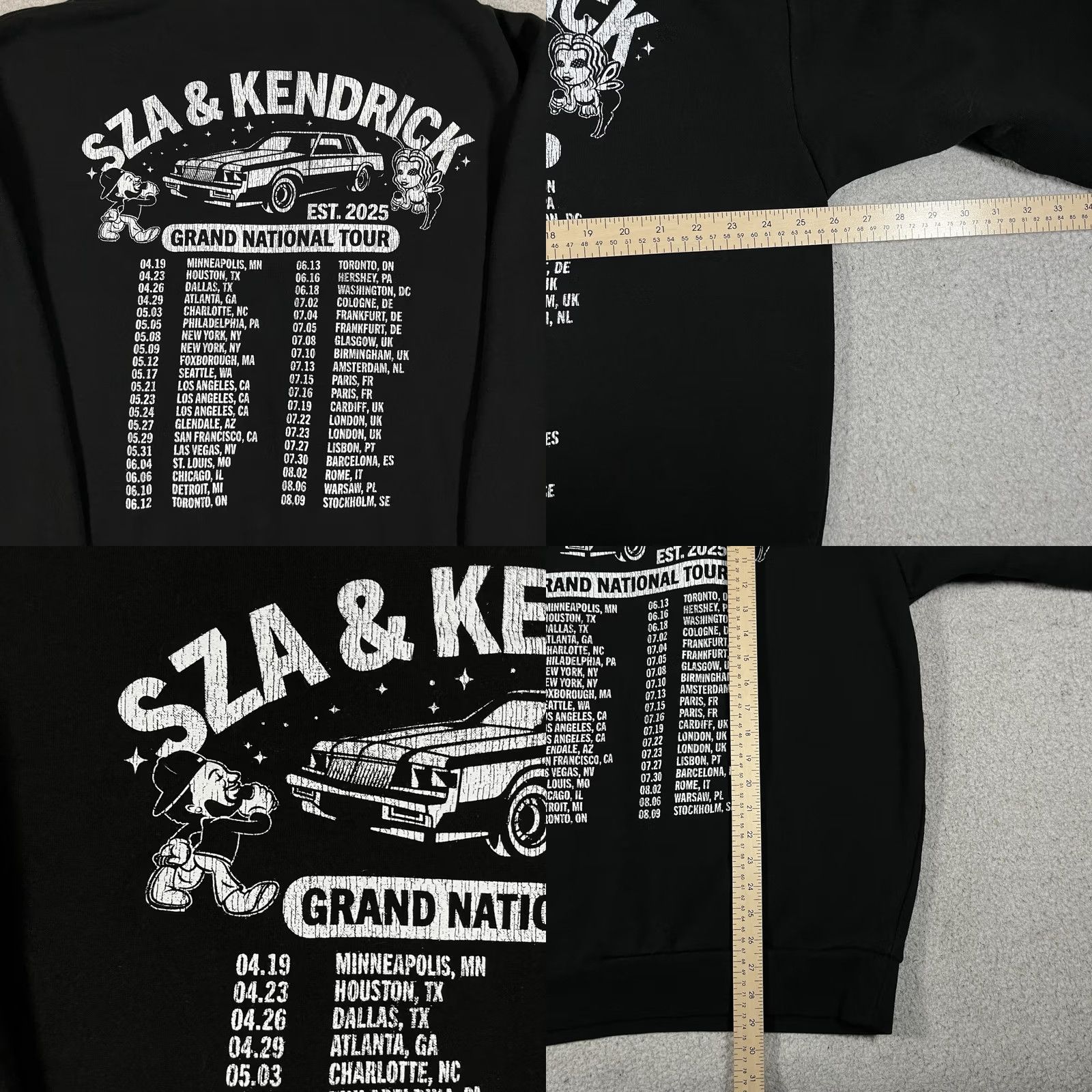 Vintage Kendrick Lamar Hoodie Mens XL SZA Grand National Tour Hoodie VIP Hip Hop Rap Hoodie Black Graphic Print Size US XL / EU 56 / 4 - 8 Thumbnail