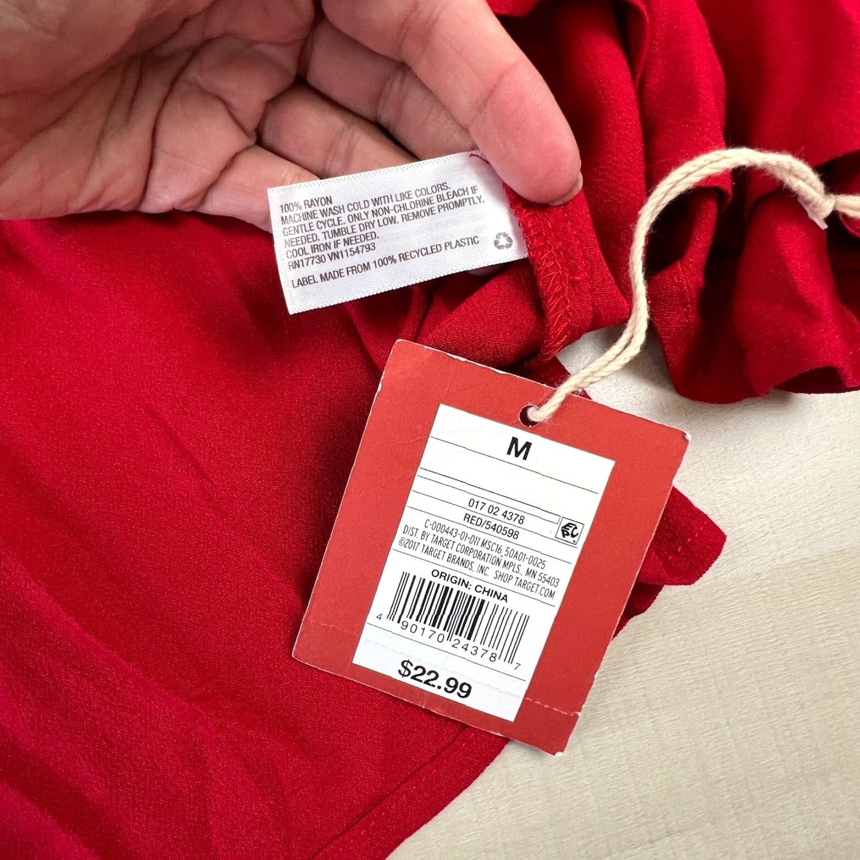 Mossimo Mossimo Women's Red Bell Sleeve Blouse Top Medium Long Sleeve Size M / US 6-8 / IT 42-44 - 4 Thumbnail