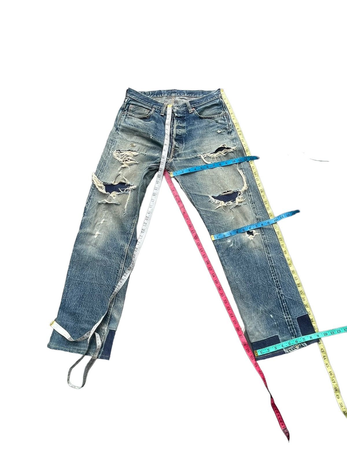 Denime × Vintage Vintage Denime Selvedge Distresed Denim Size US 32 / EU 48 - 23 Thumbnail