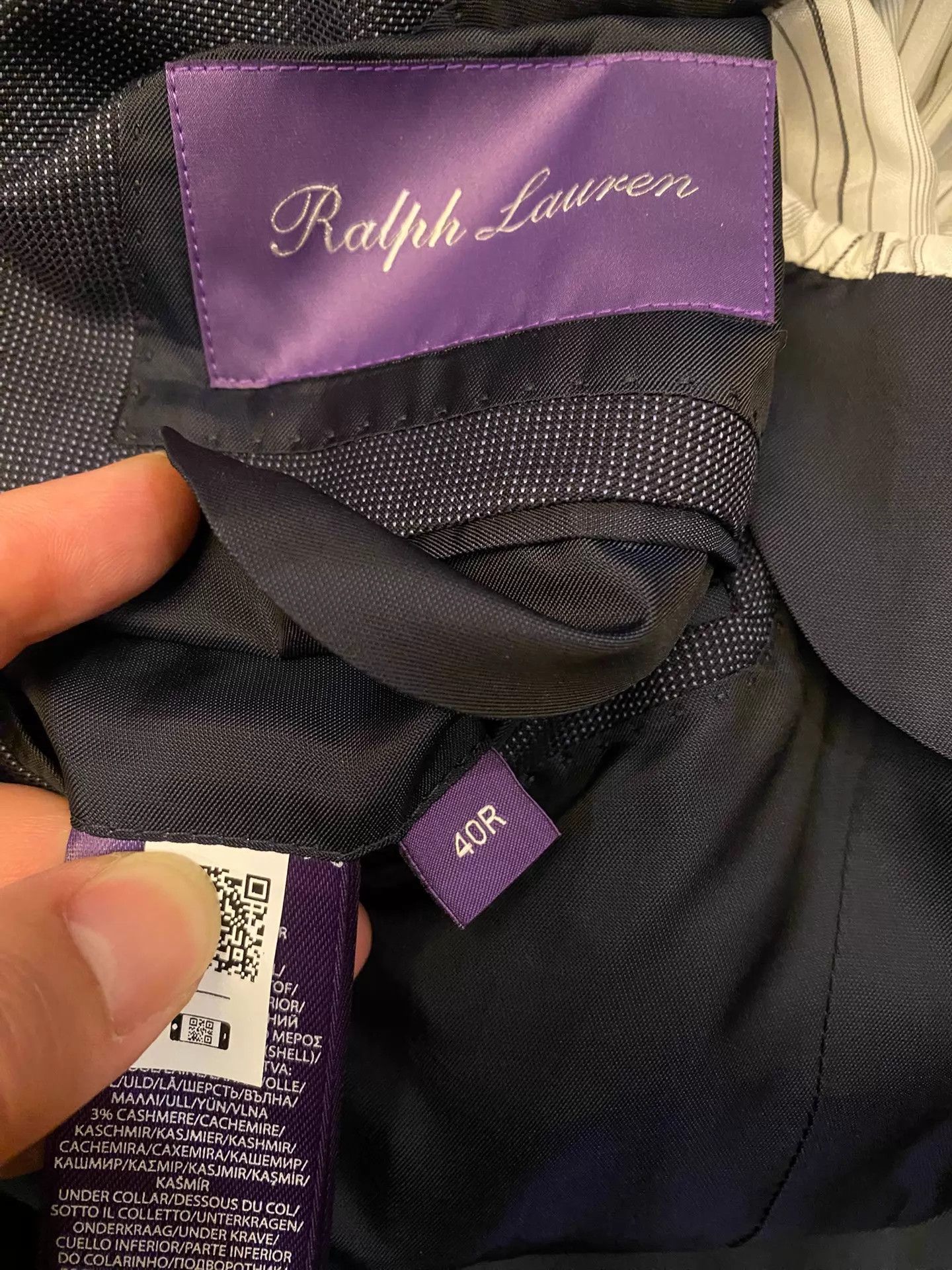 Ralph Lauren RL Purple Label Peak Lapel Wool-Cashmere Suit 40 Size 40R - 7 Thumbnail