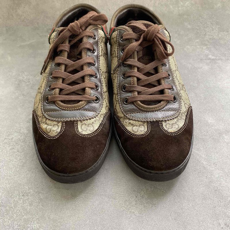 Gucci Gucci Suede Casual Sneakers in Dark Beige - Size US 8 / EU 41 - 2 Thumbnail