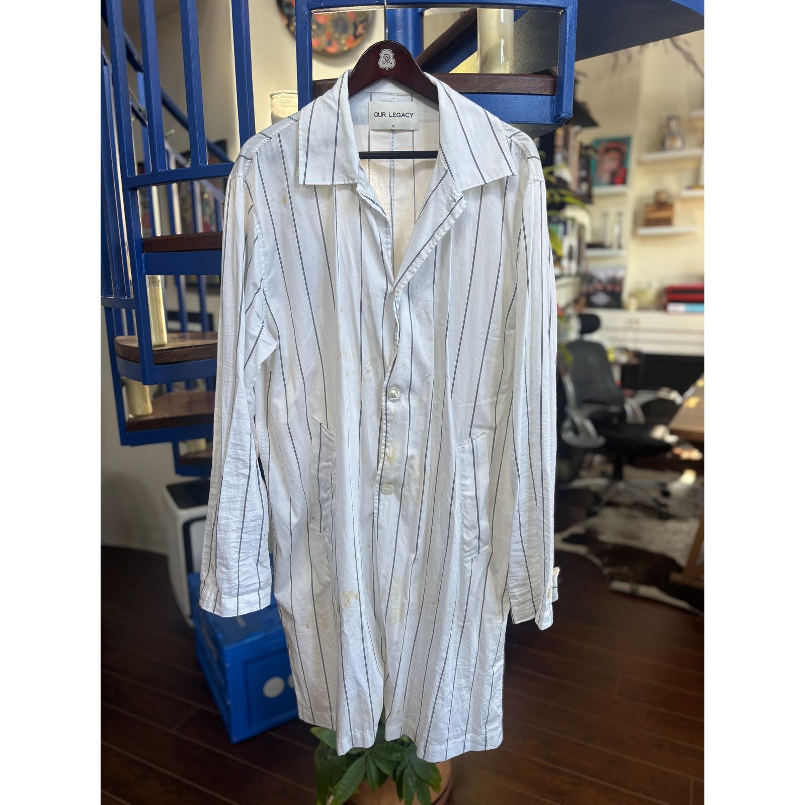 Our Legacy CROPPED SHELTER COAT - Silver Net | Grailed