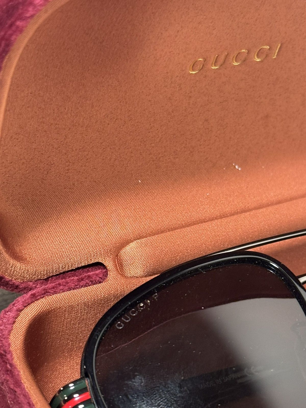 Gucci Gucci Black Acetate Square Sunglasses w Signature Web Detail Size ONE SIZE - 3 Thumbnail