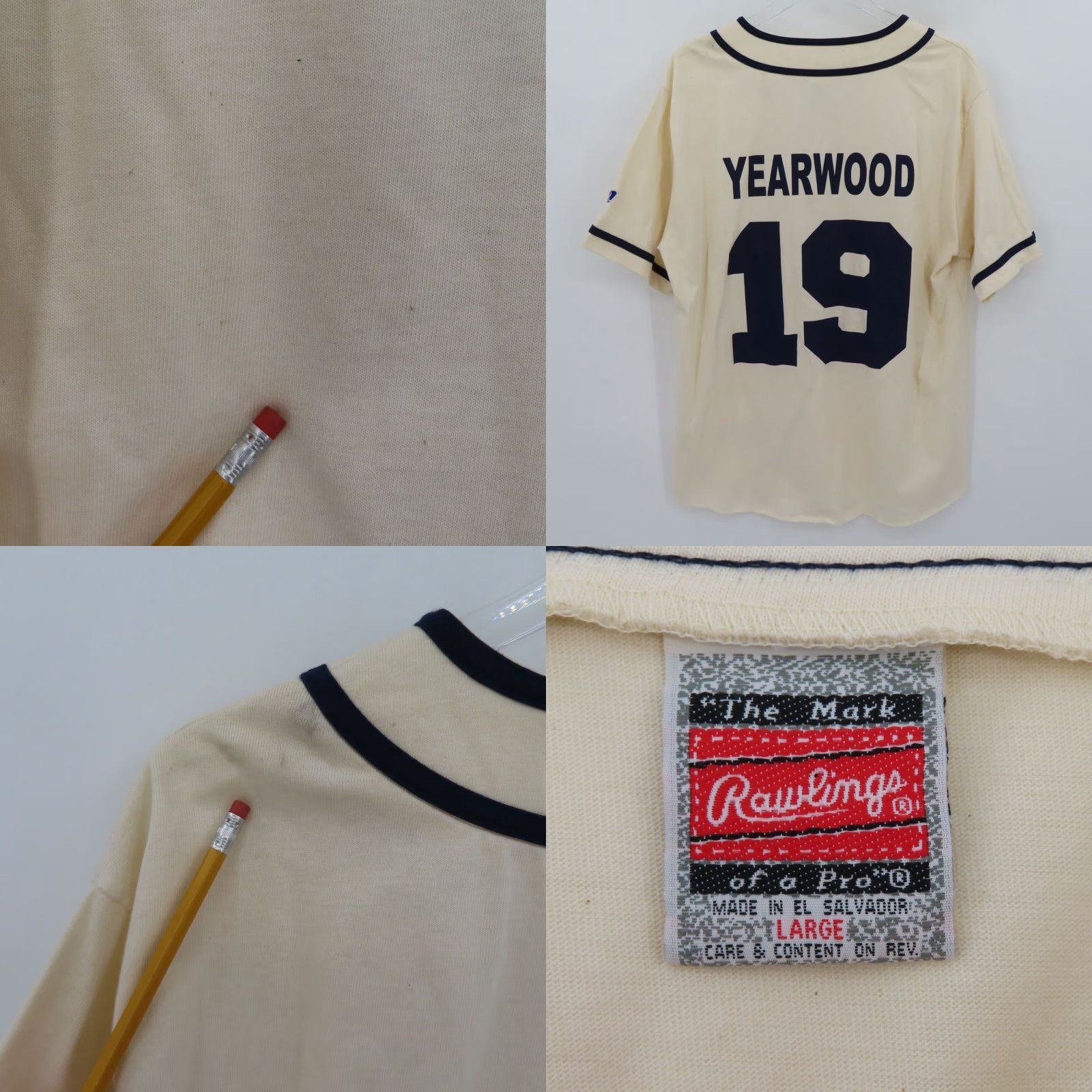 Vintage VTG Rawlings Trisha Yearwood Signed Baseball Jersey Tour Shirt Adult L Beige Short Sleeve Button-Up Mens 1990s Size US L / EU 52-54 / 3 - 8 Thumbnail