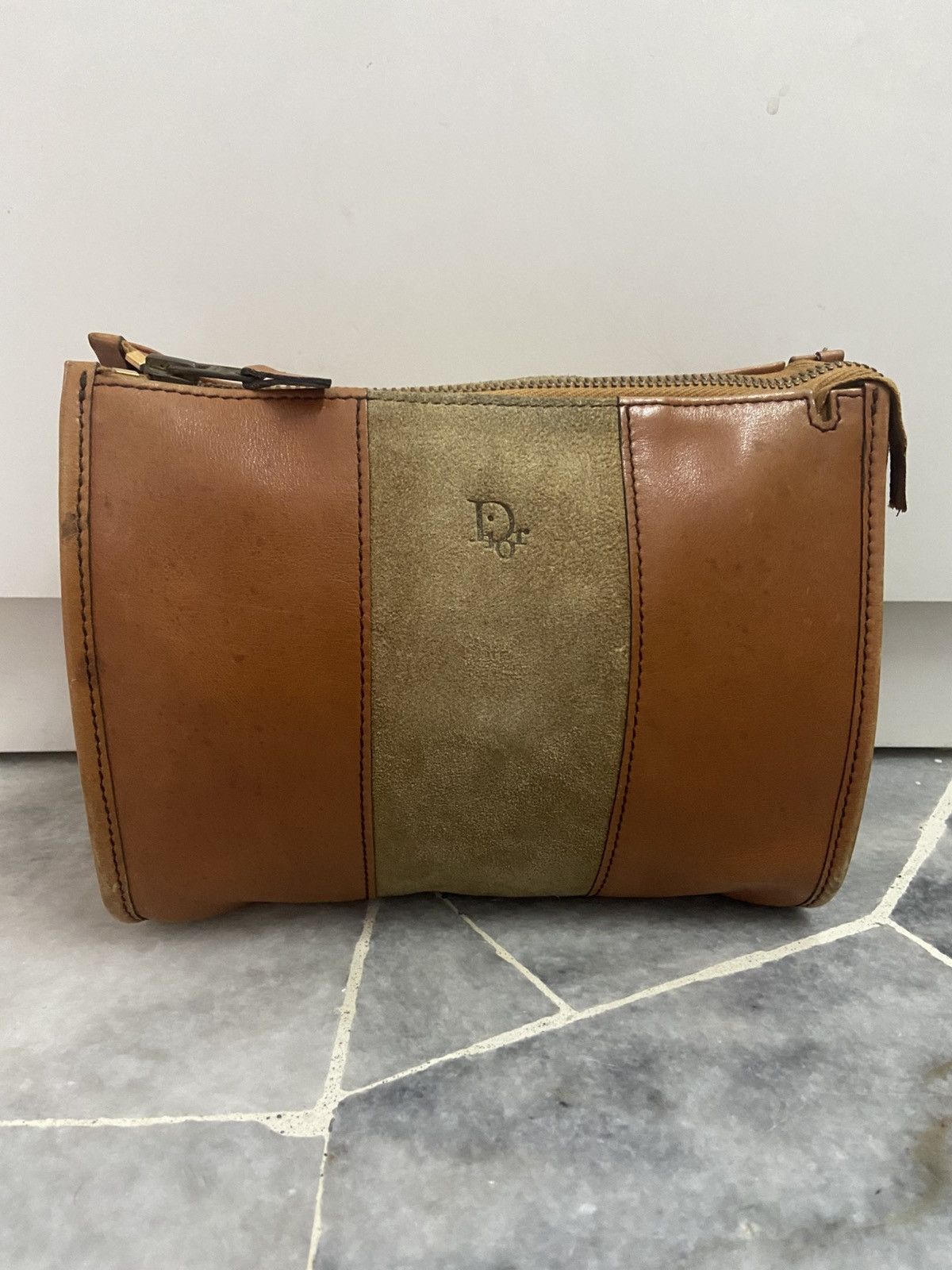 Dior Christian Dior Brown Leather Clutch Bag Size ONE SIZE - 1 Thumbnail