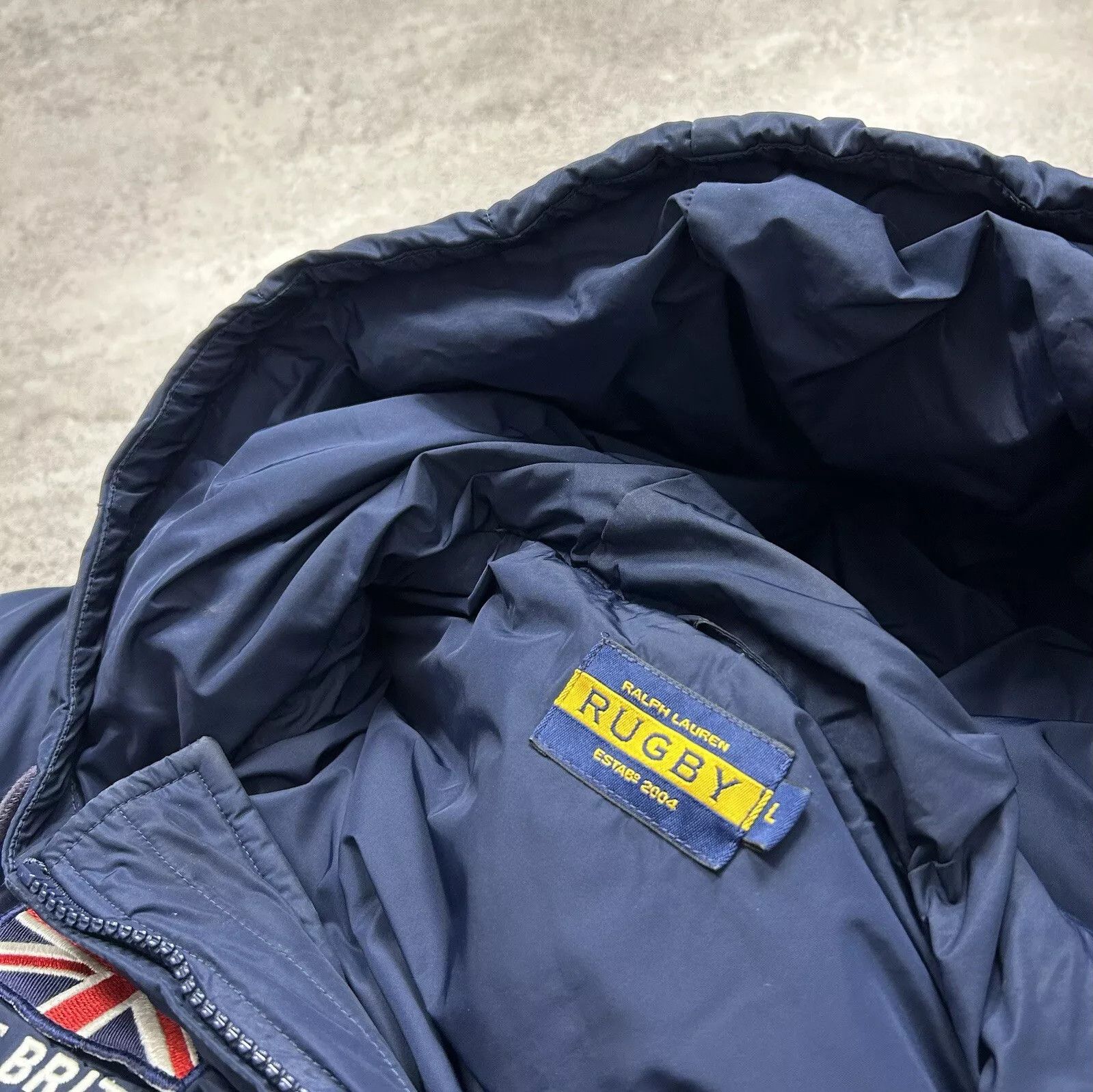 Polo Ralph Lauren × Vintage GREAT BRITAIN DOWN JACKET VEST HOODIE SIZE L BLUE Size US L / EU 52-54 / 3 - 7 Thumbnail
