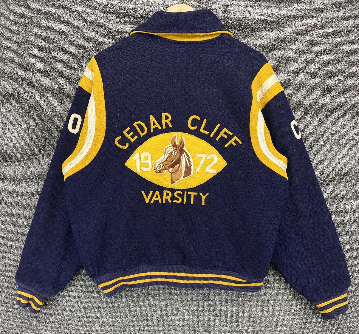 Vintage Vintage 70s Felco Cedar Cliff Wool Varsity Jacket Size US M / EU 48-50 / 2 - 1 Thumbnail