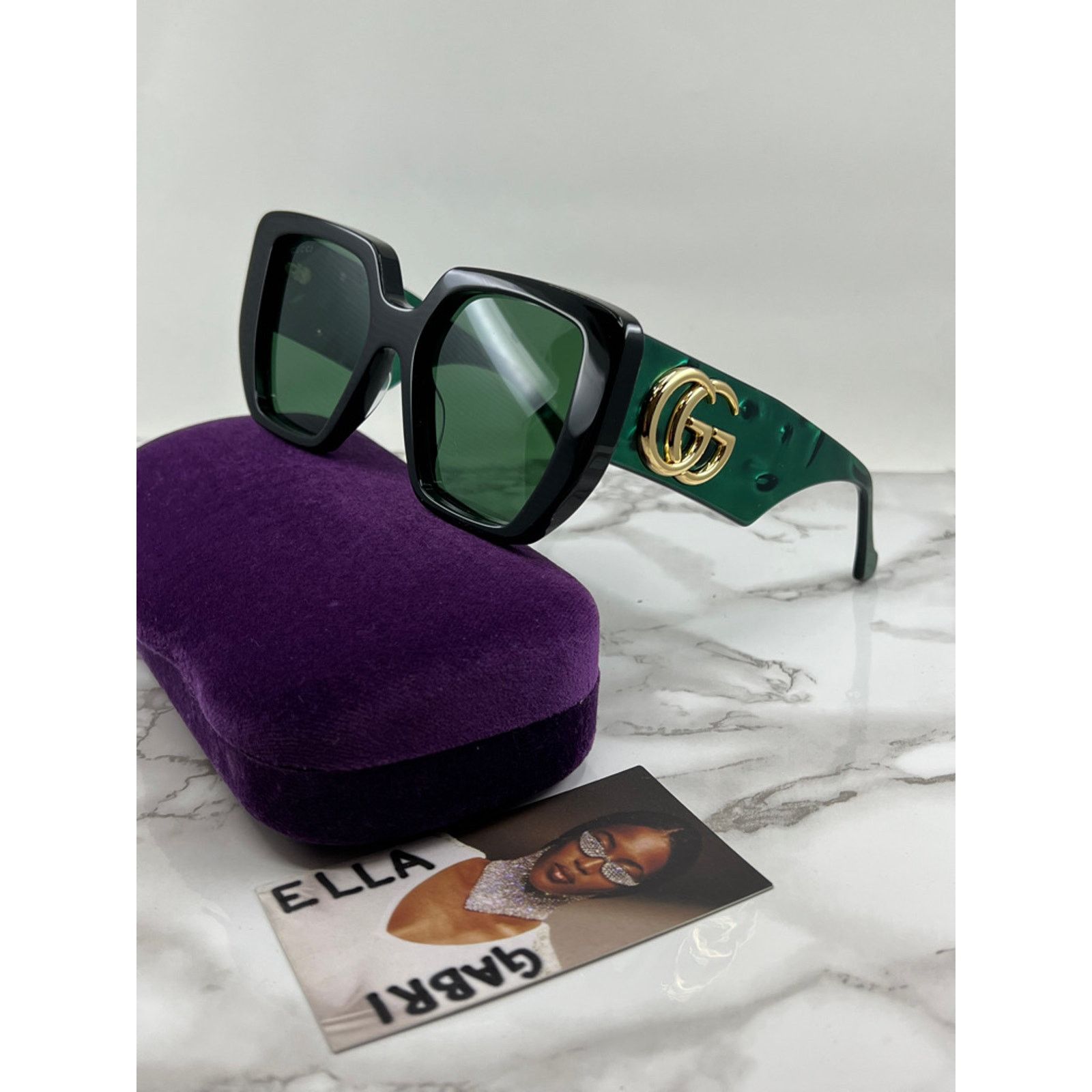 Gucci NEW Gucci GG0956S Black Green Oversized Sunglasses Size ONE SIZE - 2 Thumbnail