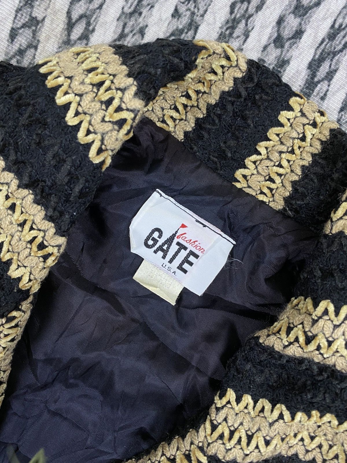 Japanese Brand 🔥RARE Vintage 80s GATE USA Striped Style Knit Blazer Size M / US 6-8 / IT 42-44 - 10 Thumbnail