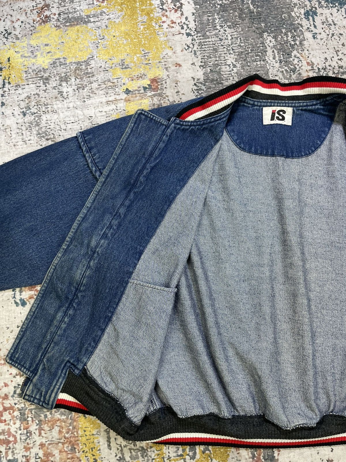 Issey Miyake Vtg 80s Issey Miyake 84,85 AW Collection Denim Bombers Size US L / EU 52-54 / 3 - 12 Thumbnail