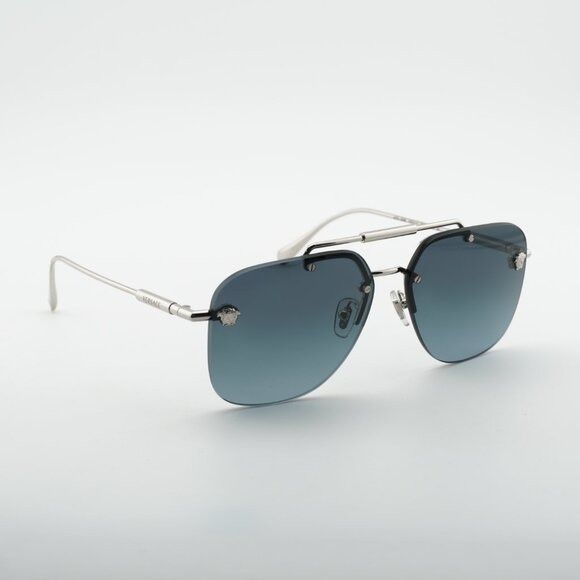 Versace Versace VE2296 1000V1 Sunglasses Silver Aviator Frame, Blue Size ONE SIZE - 5 Thumbnail