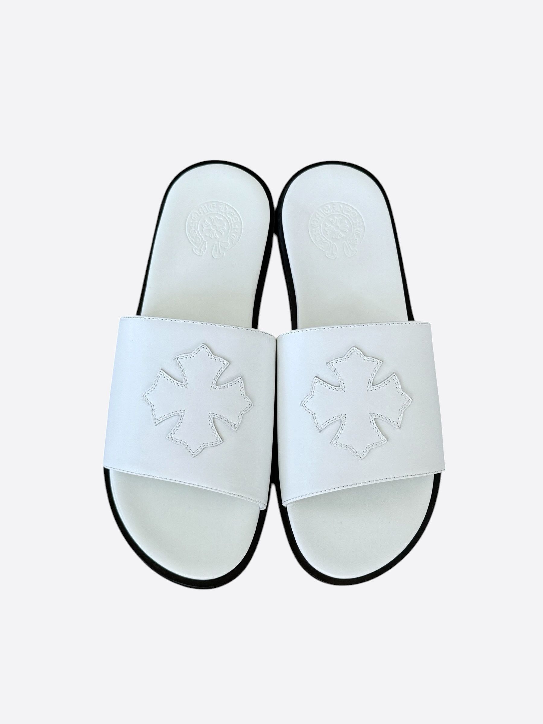 Chrome Hearts Chrome Hearts White Cross Patch Slides Size US 10 / EU 43 - 2 Thumbnail