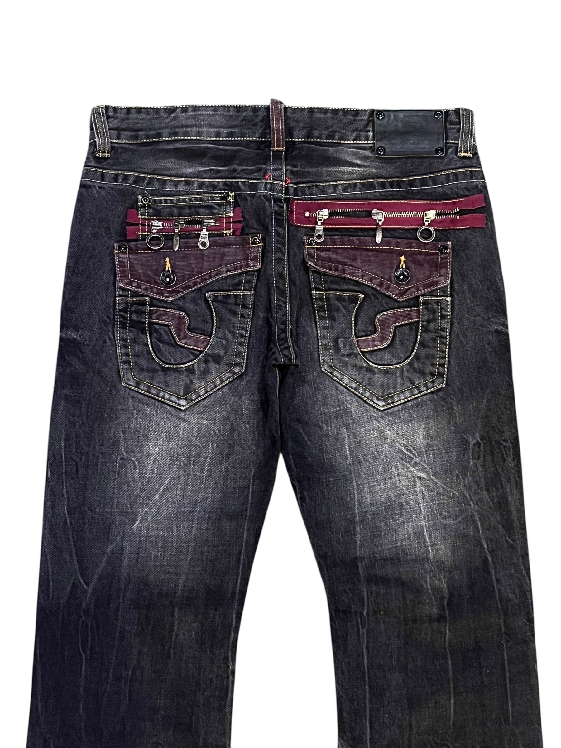 semanticdesign FYE🤘🏼SEMANTIC DESIGN Punk Multi Head Zipper Clawmark Flare Size US 30 / EU 46 - 5 Thumbnail