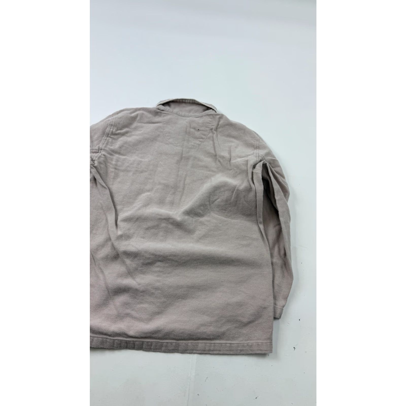 Muji MUJI Pajama Top Womens M Pink Beige Flannel Button Sleep Shirt Lounge Shirt Bedwear Size M / US 6-8 / IT 42-44 - 5 Thumbnail