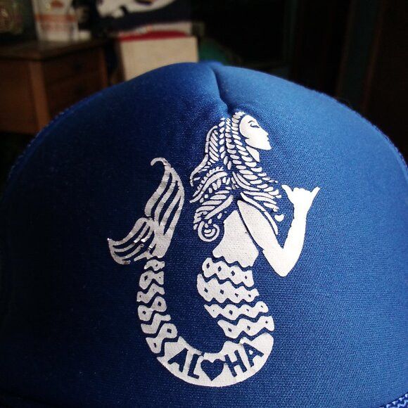 Other Deadstock Vintage Aloha Mermaid Snap Trucker Hat Cap Size ONE SIZE - 2 Thumbnail