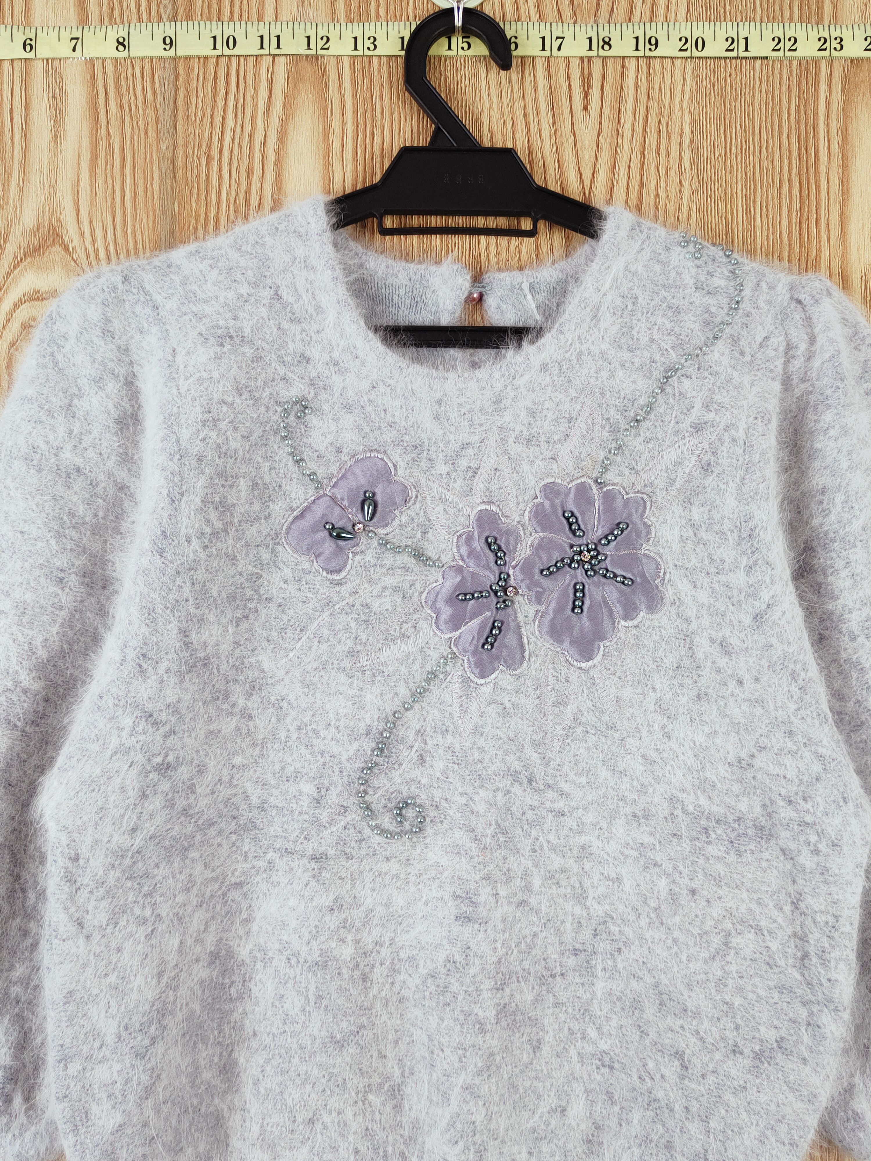 Homespun Knitwear × Japanese Brand × Vintage Japan vintage Gray Shag Shaggy Fur Mohair Knitwear #W757 Size XS / US 0-2 / IT 36-38 - 2 Thumbnail