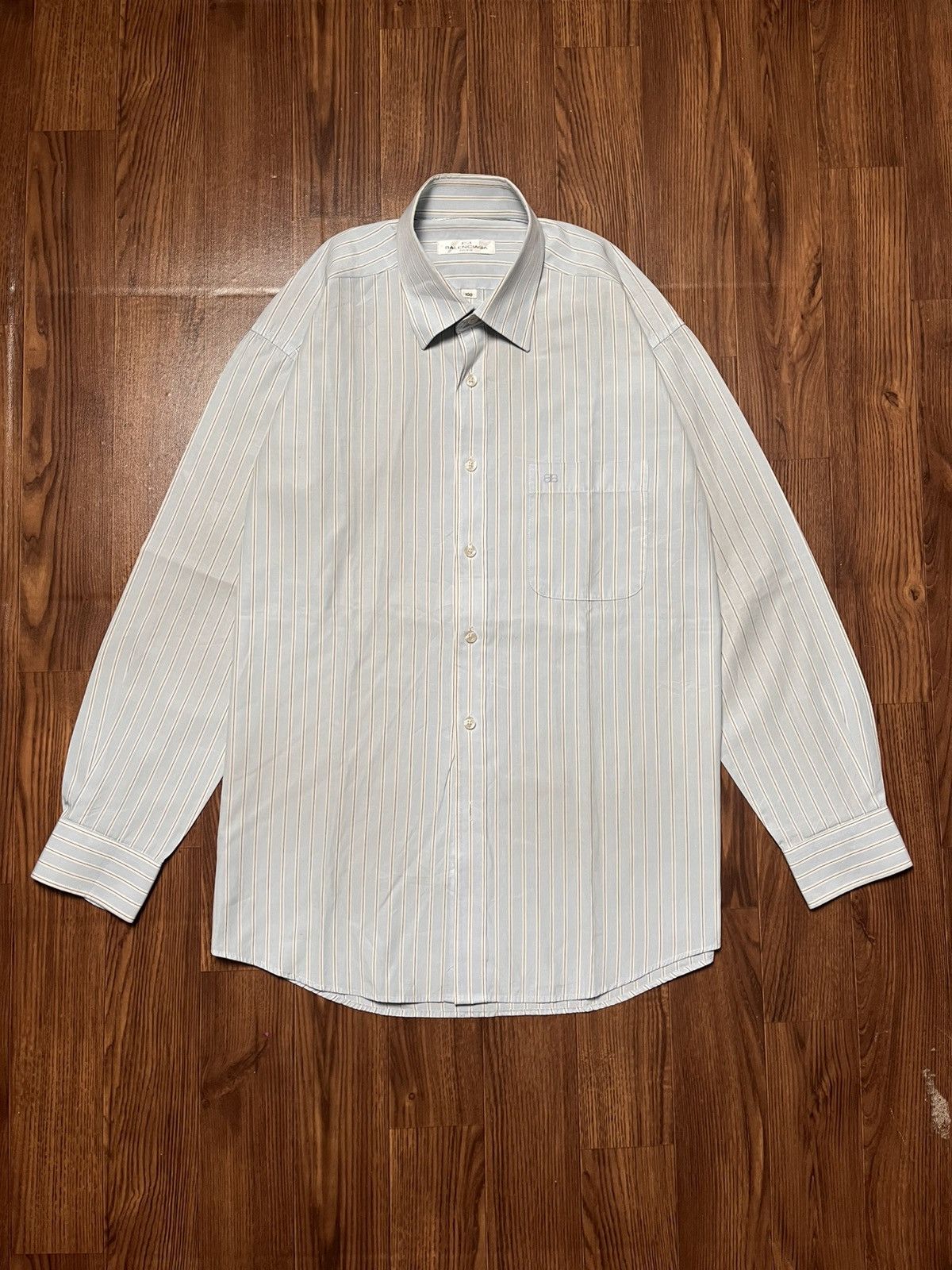 Balenciaga Balenciaga Striped Button Up Shirt Size US L / EU 52-54 / 3 - 3 Thumbnail