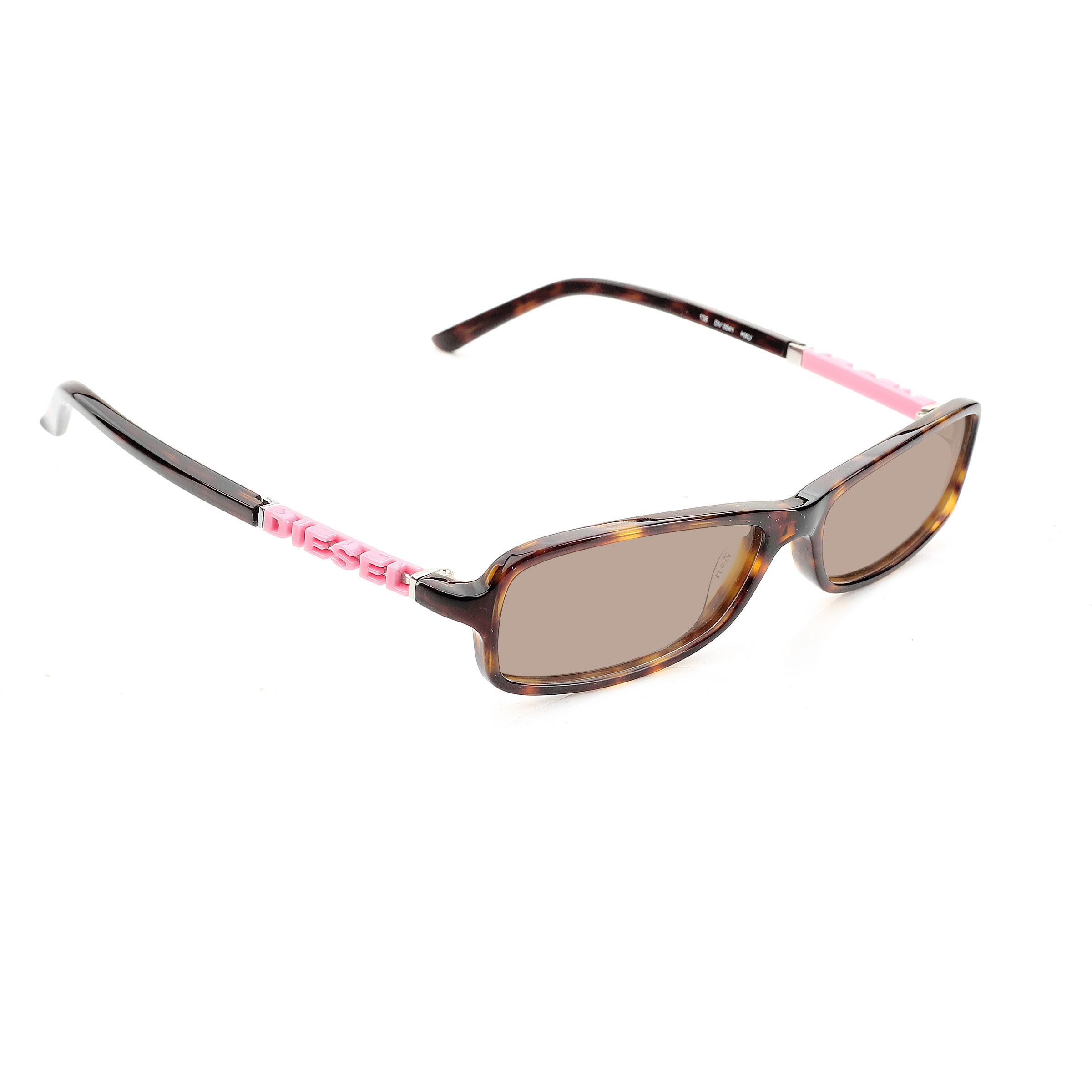 Diesel Diesel '00s Pink Signature Brown Lens Recatngular Sunglasses Size ONE SIZE - 3 Thumbnail