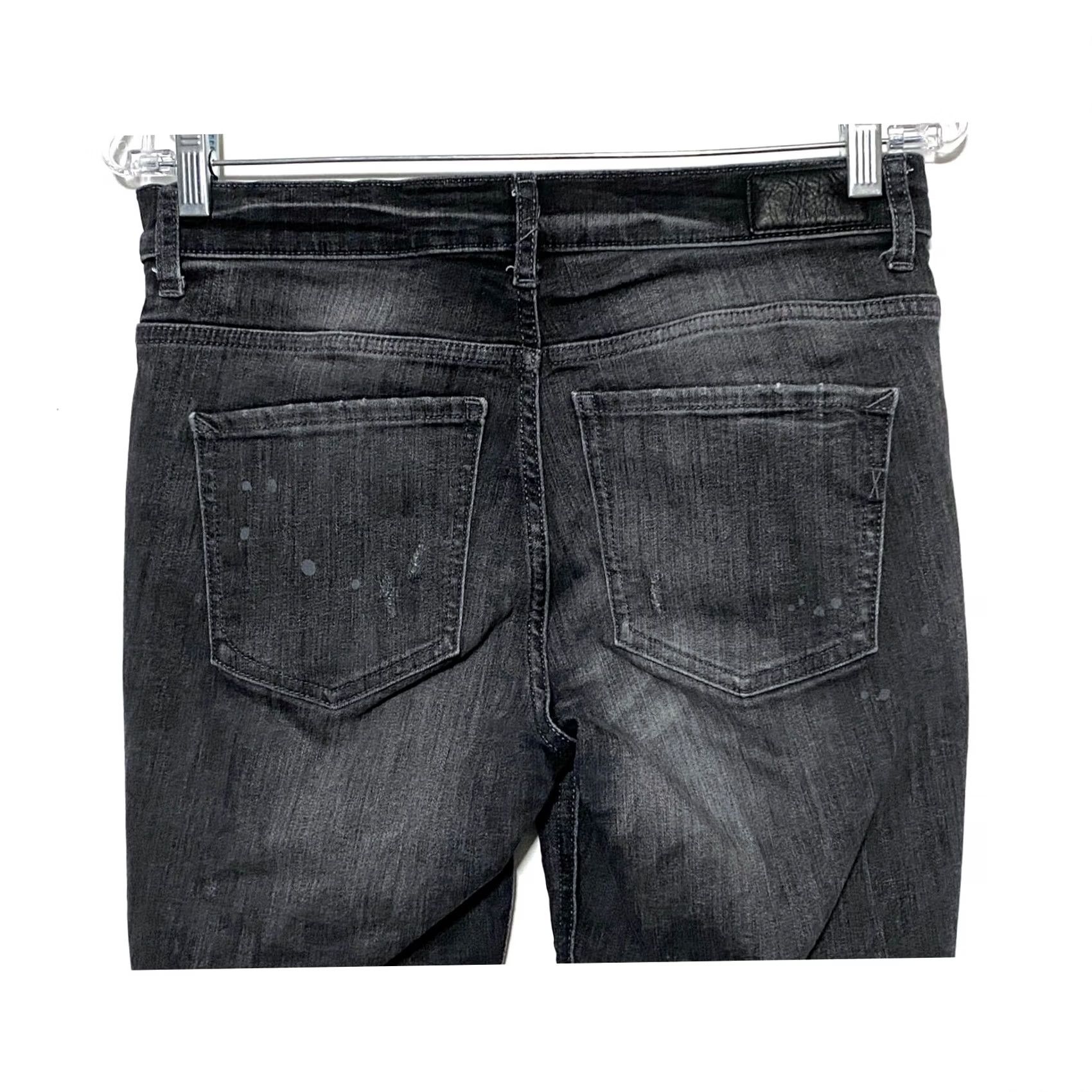 Express Express Jeans Ankle High Rise Stretch Denim Distressed Black Womens 8P Petite Jeans Mens? No. Size 30" / US 8 / IT 44 - 3 Thumbnail