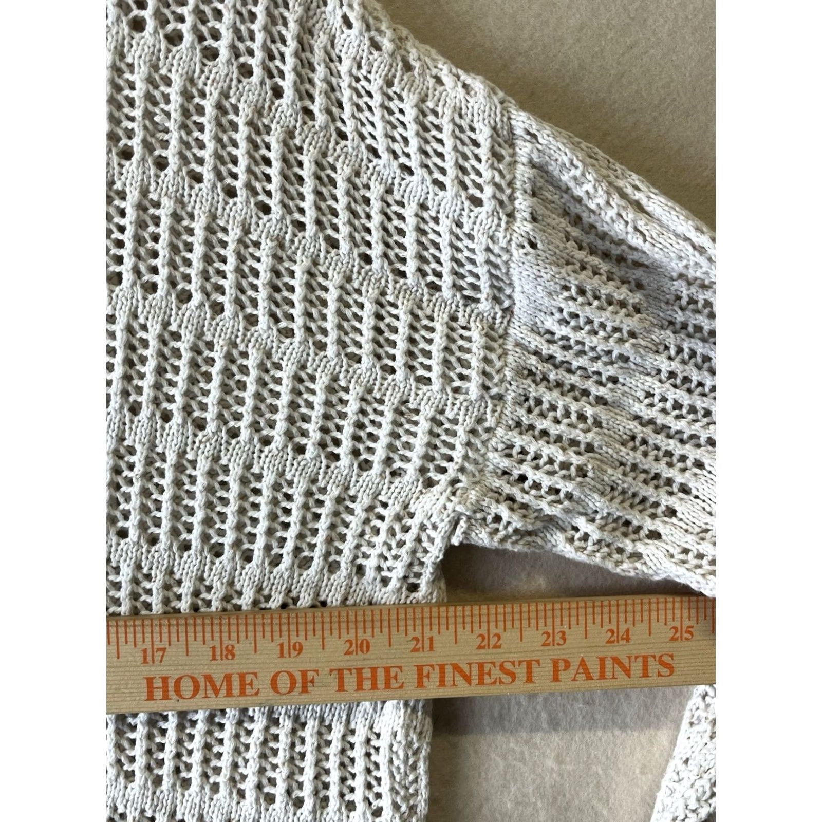 Vintage Calvin Klein Jeans Sweater Beige Open-Knit Crew Neck Long Sleeve XL Women Pullover Lightweight Casual Knit Shirt-esque Size XL / US 12-14 / IT 48-50 - 3 Thumbnail