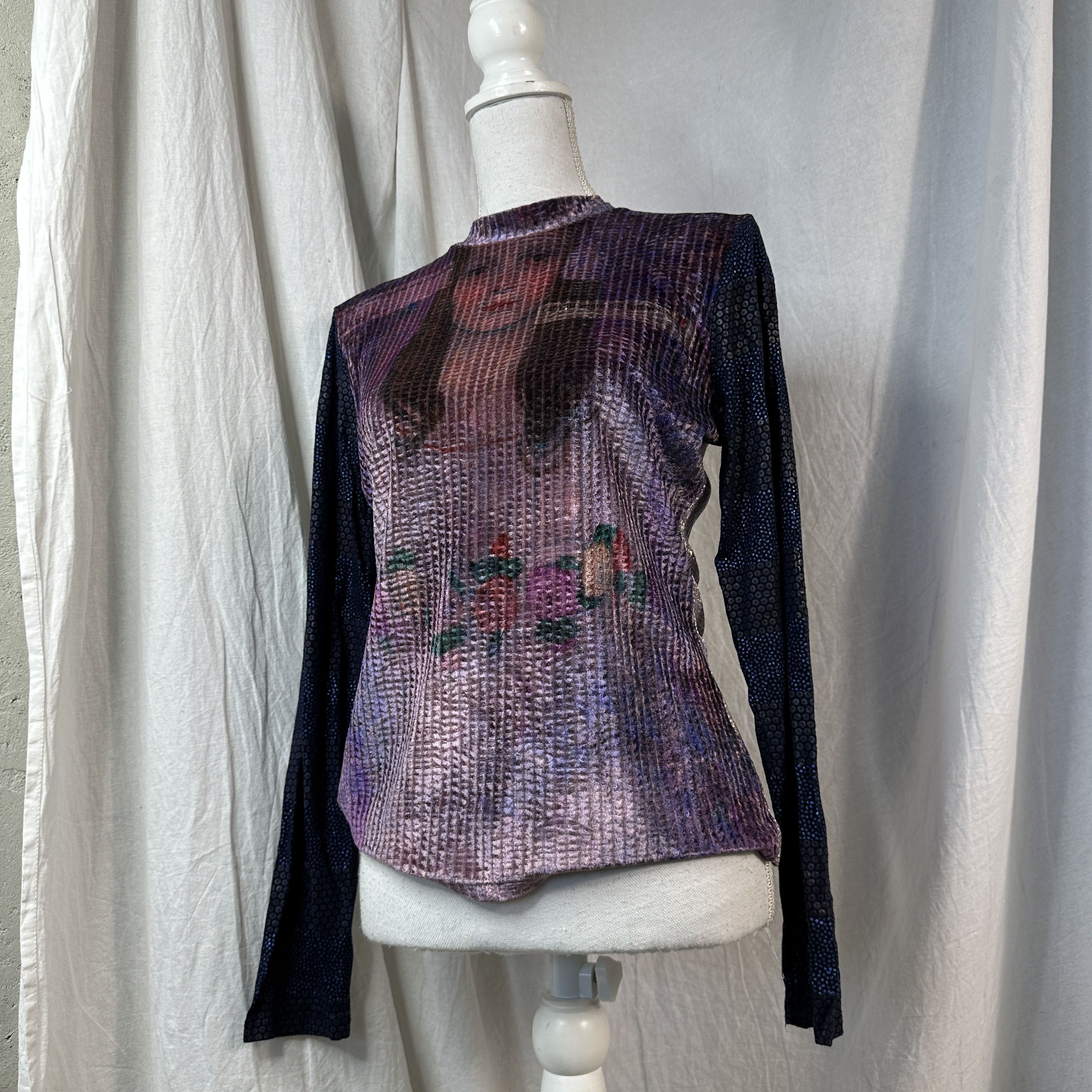 Desigual × Vintage Avant Garde Velour Longsleeve Desigual Im Nineteen Forever Size L / US 10 / IT 46 - 6 Thumbnail