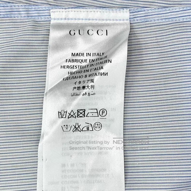 Gucci Gucci Light blue striped neckline embroidery cotton lapel Size US XXS / EU 40 - 6 Thumbnail