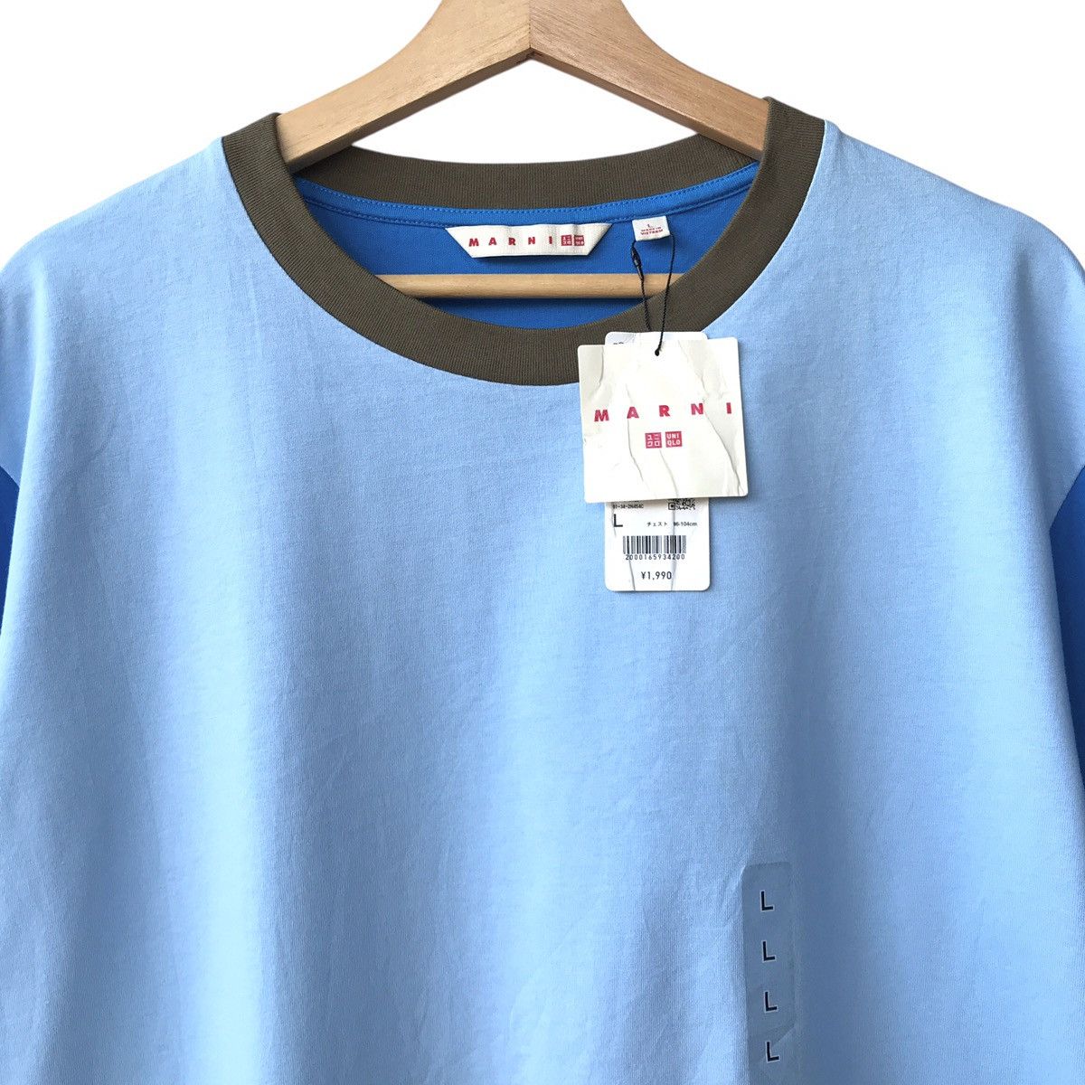 Designer × Marni × Uniqlo BNWT Uniqlo X Marni Italy Blue Boxy Oversize Tee Size US L / EU 52-54 / 3 - 3 Thumbnail