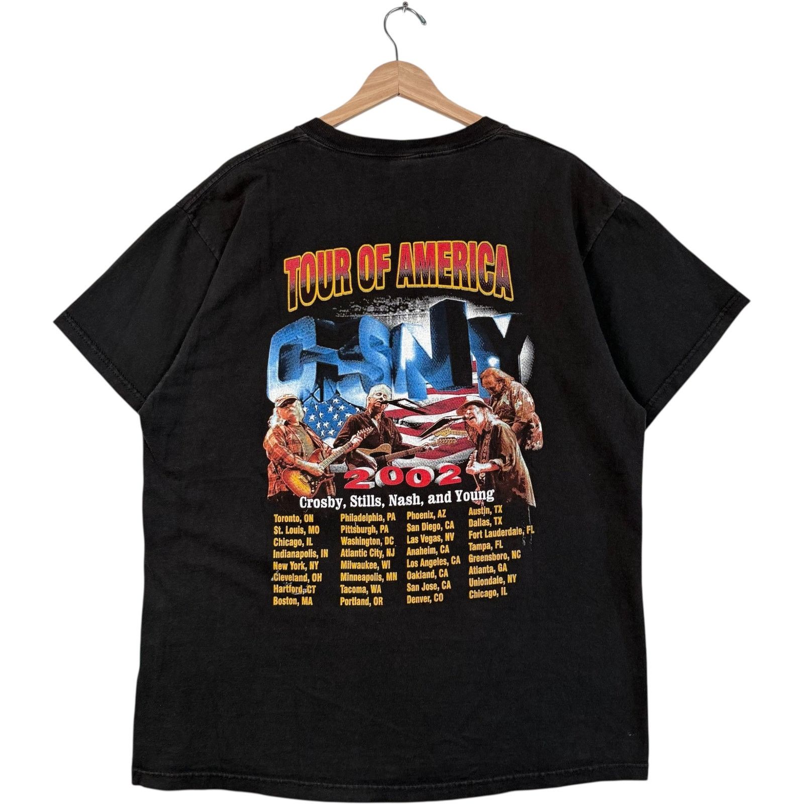 Delta Vintage Crosby Stills Nash Young Tour Of America Tee 2002 L Size US L / EU 52-54 / 3 - 5 Thumbnail